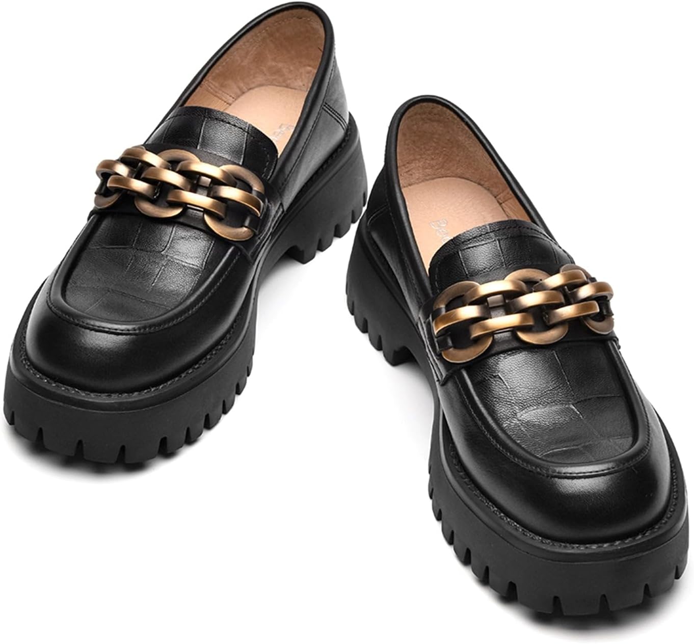 Beautoday Womens Platform Loafers, Chunky Loafers for Women, Chunky Heel Lug Sol...
