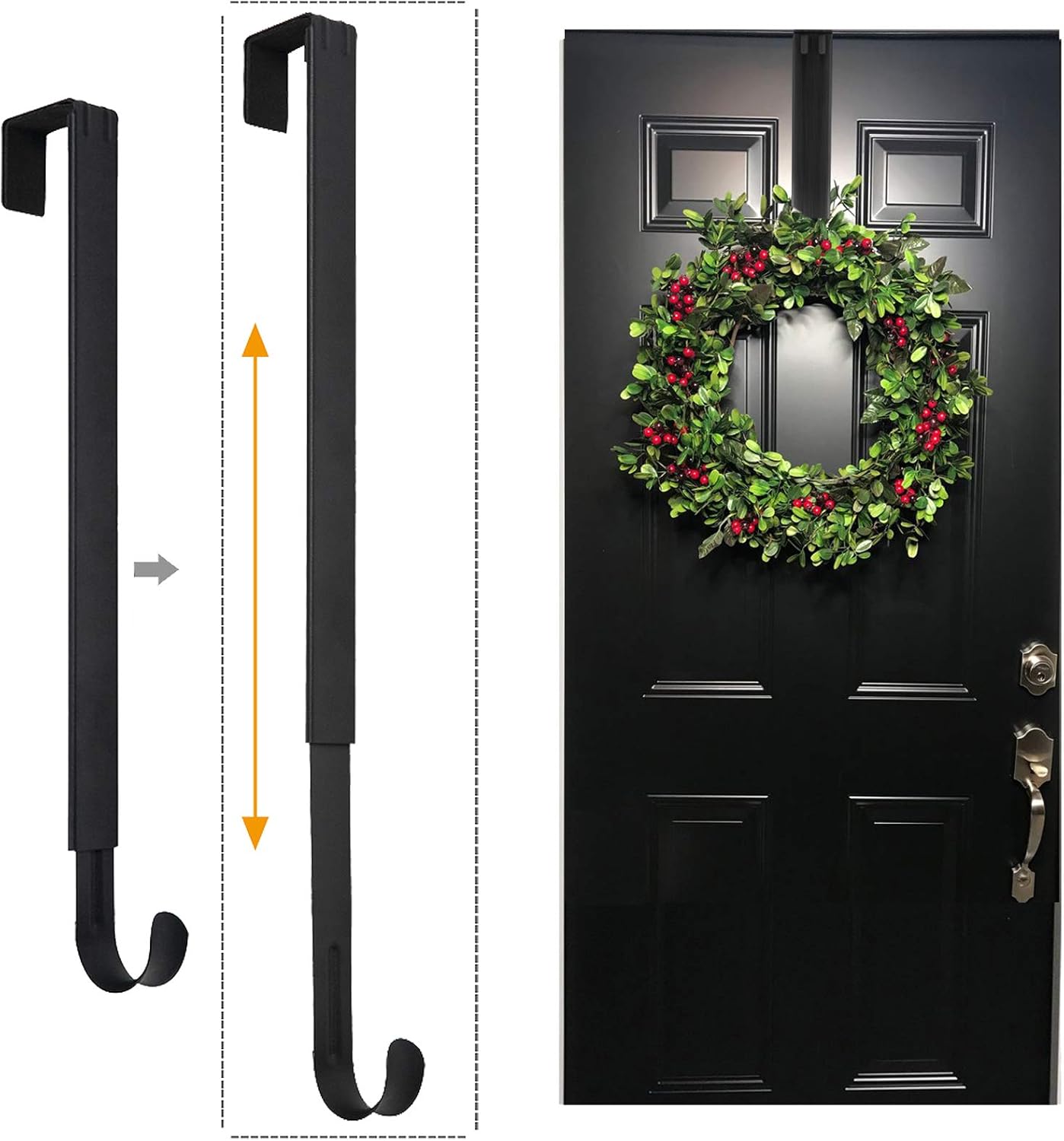 Adjustable Wreath Hanger, Unique Over The Door Adjustable Wreath Hanger, Innovat...
