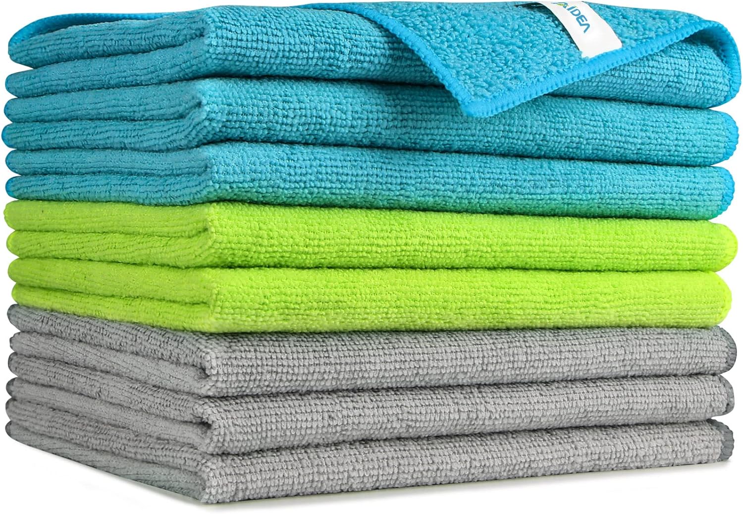 AIDEA Microfibre Cleaning Cloths Pack of 8, Multifunctional Reusable Cleaning To...