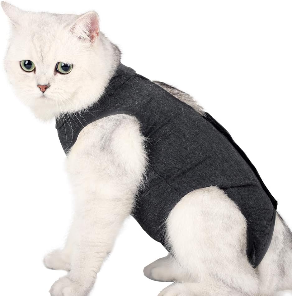 LIANZIMAU Cat Recovery Suit With Avoid Licking For Surgical Abdominal Wounds Sof...