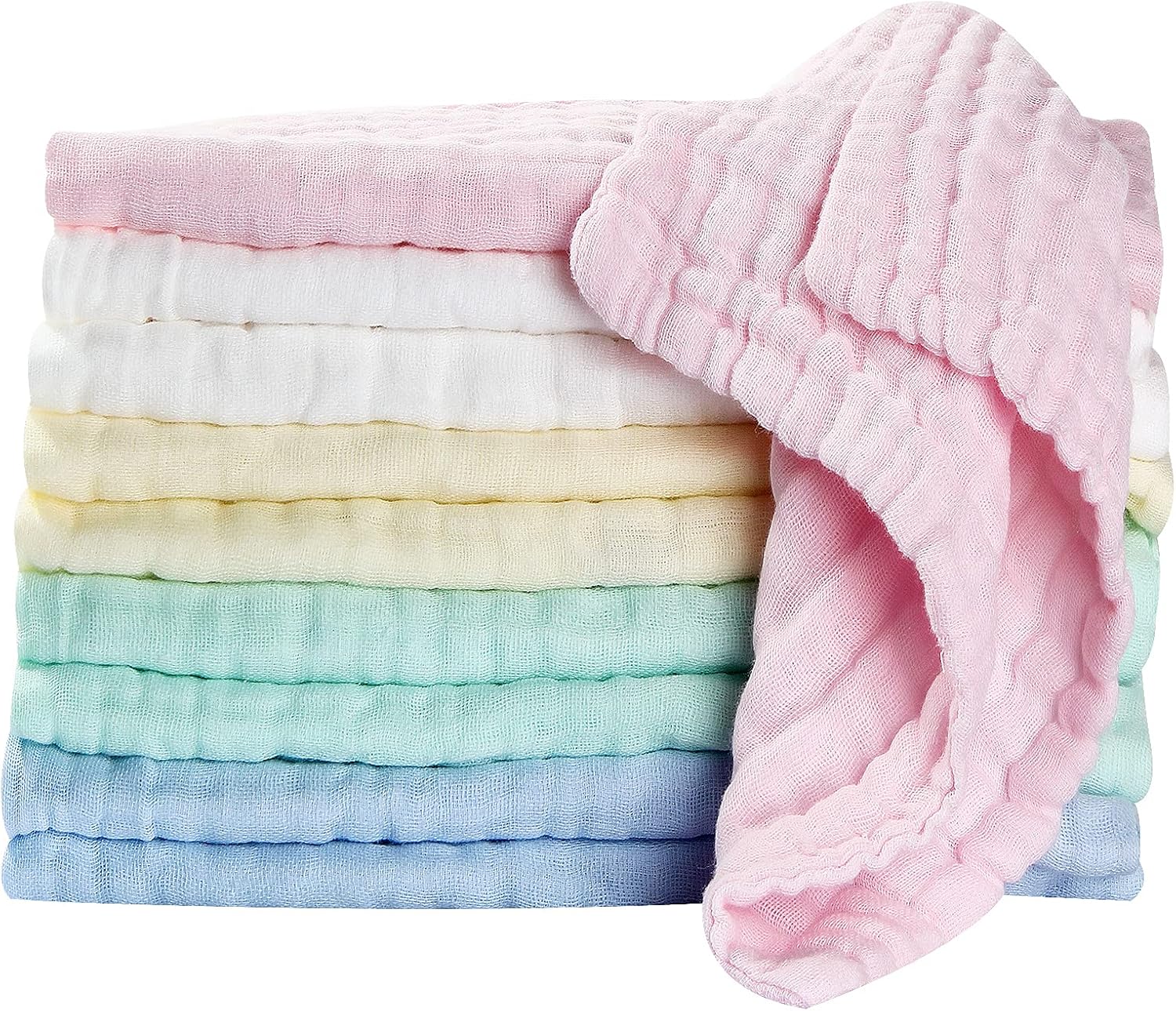 koo-dib Baby Muslin Squares Washcloths Baby Essentials for Newborn Muslin Cloths...