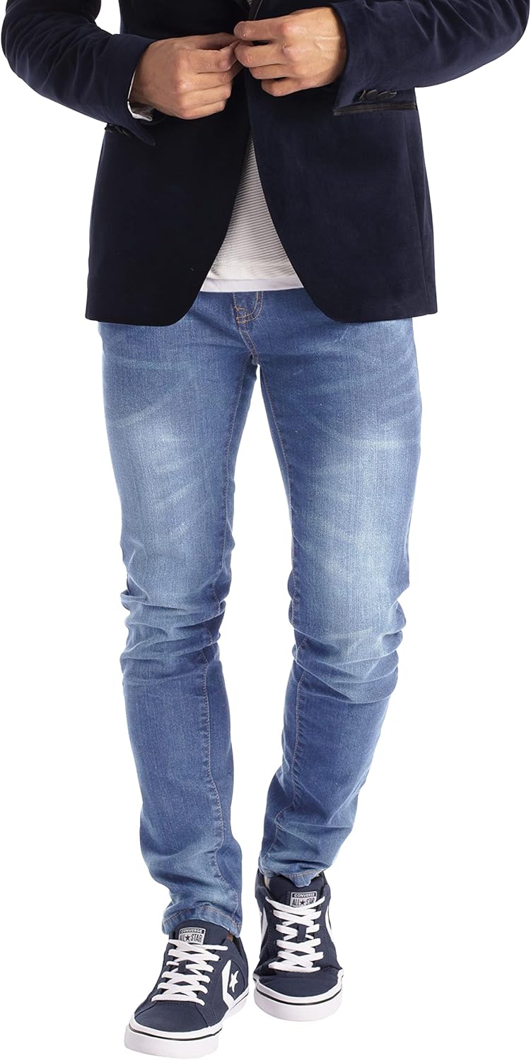 westAce New Mens Stretch Skinny Slim Fit Flex Jeans Pant Stretchable Denim 98% C...