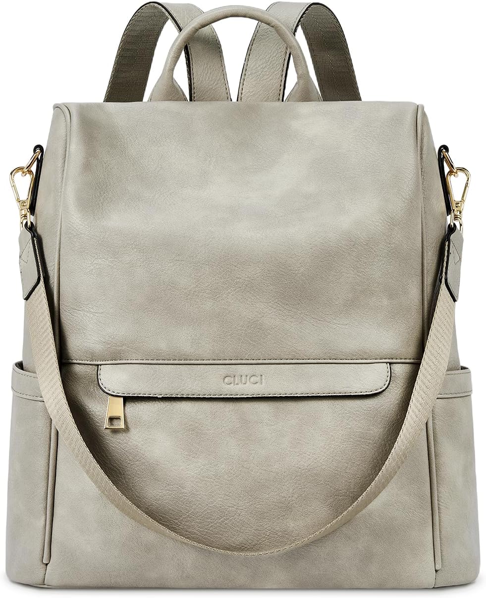 CLUCI Womens Backpack Purse Leather Anti-theft Lar...