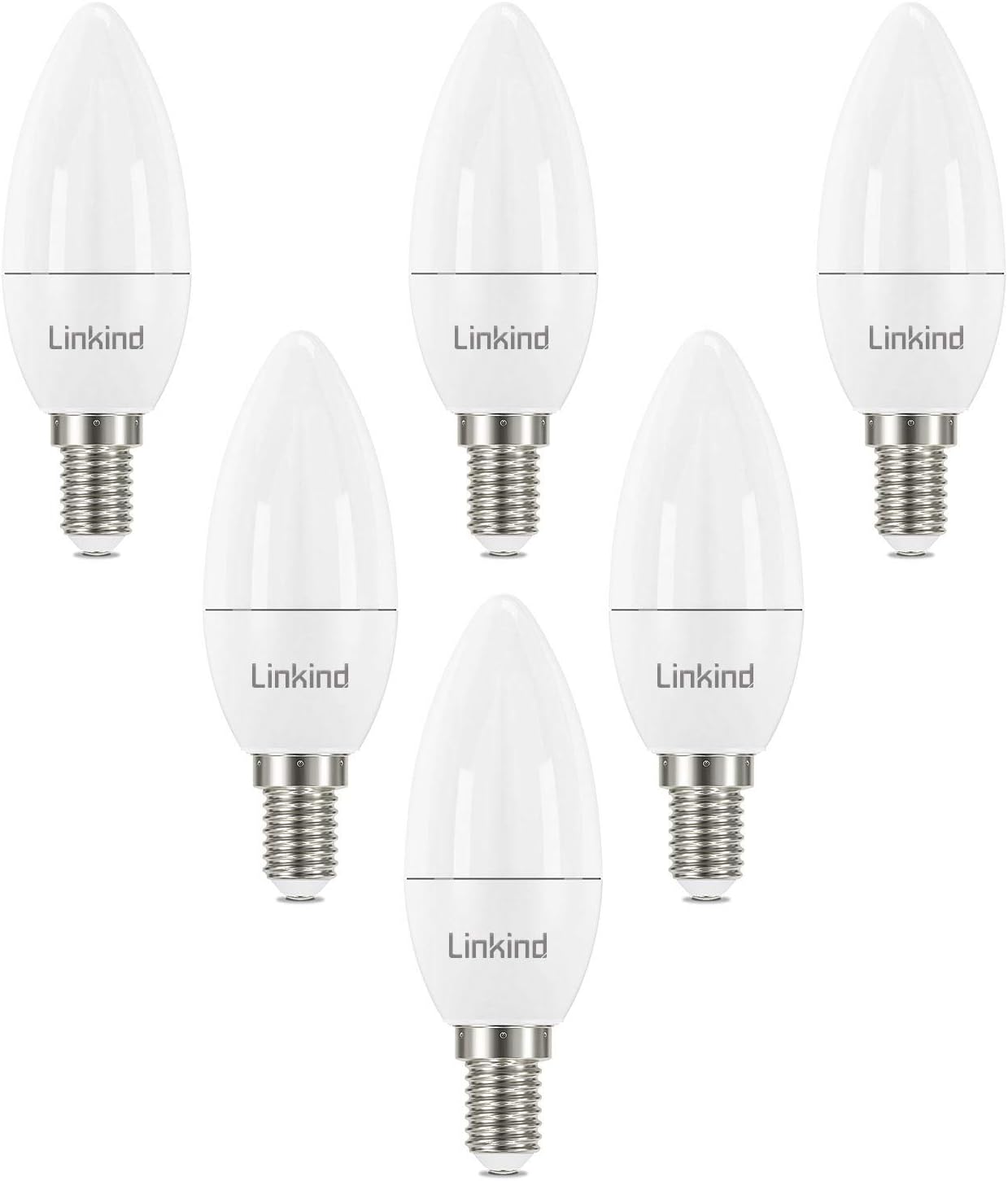 Linkind E14 LED Candle Bulb, 60W Equivalent, 7W Small Edison Screw Candle Light...