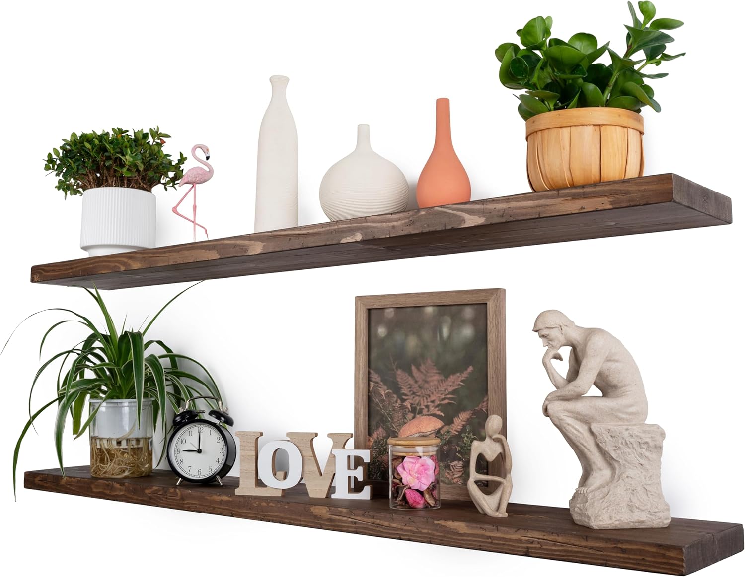 BGMG Floating Shelves, Special Long Wooden Wall Shelves for Bathroom Living Room...