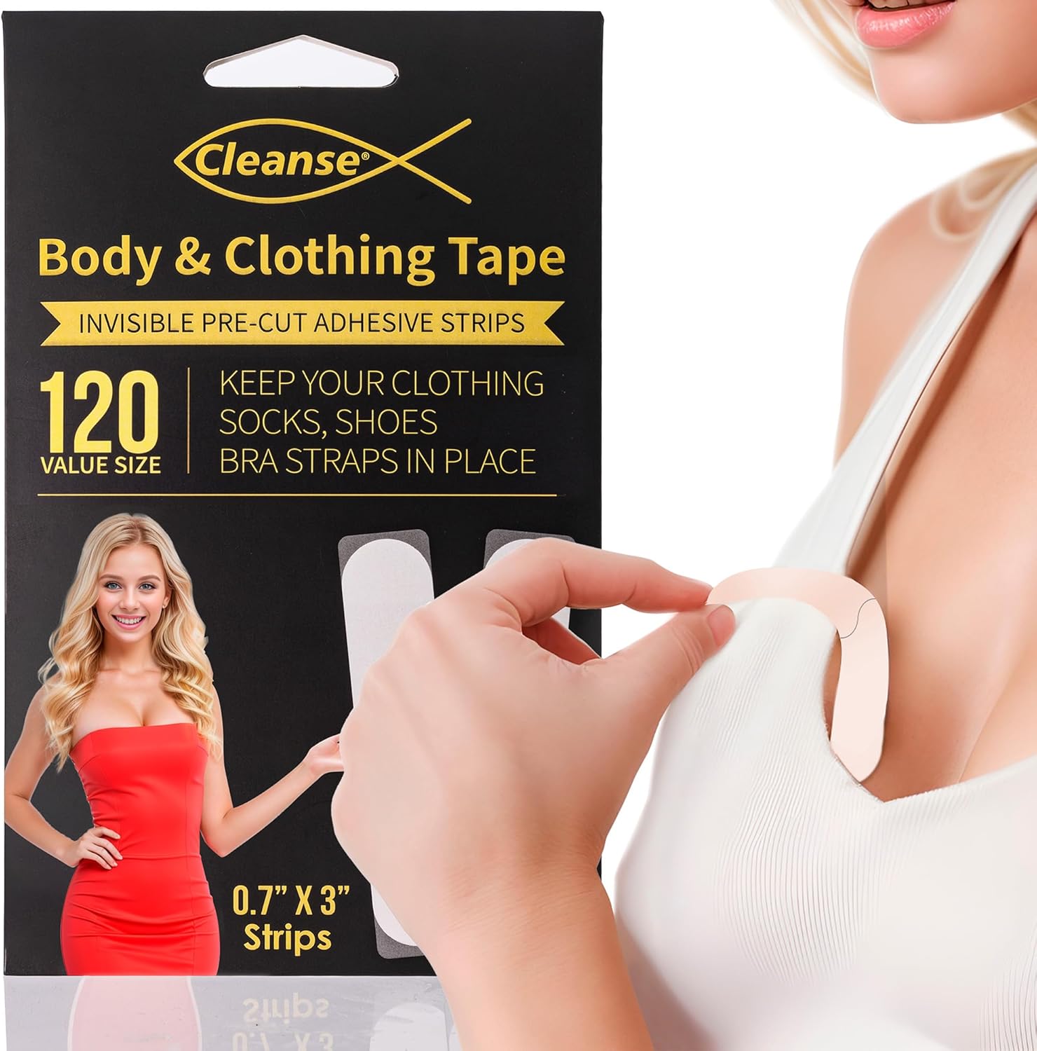 120pcs Fashion Tape, Double Sided Body Tape For Clothes, All-Day Adhesive Streng...