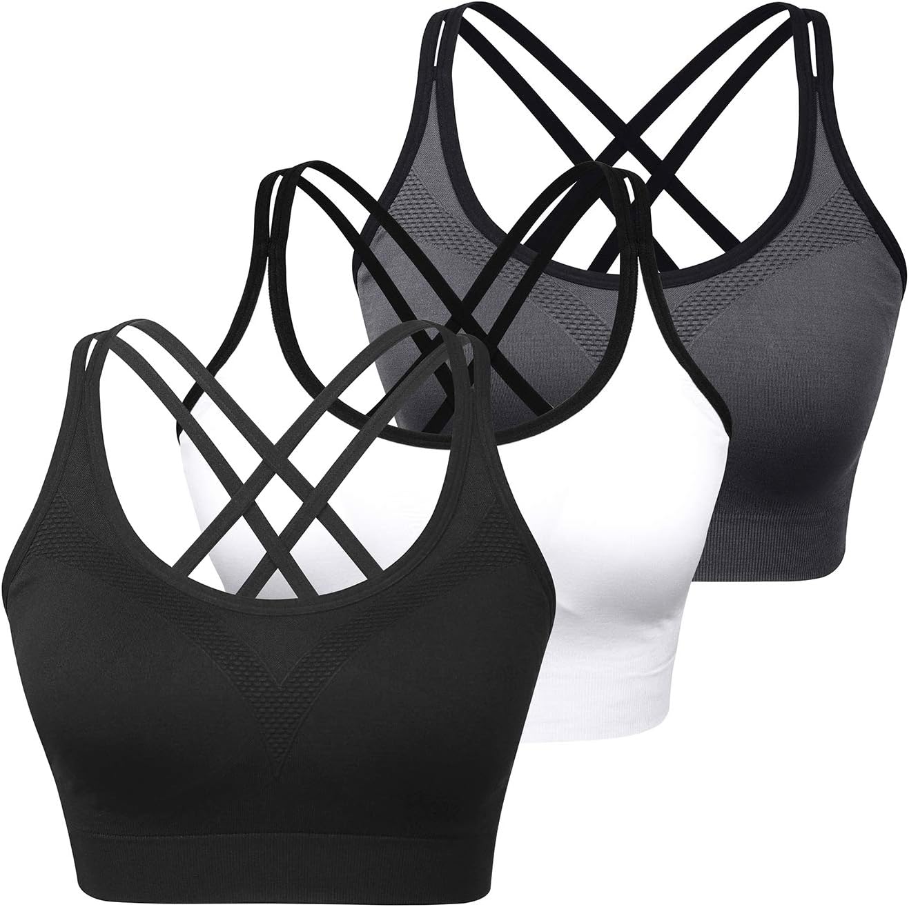 WOYYHO Sports Bra for Women, Special Cross Back Sports Bra with Padding, Unique...