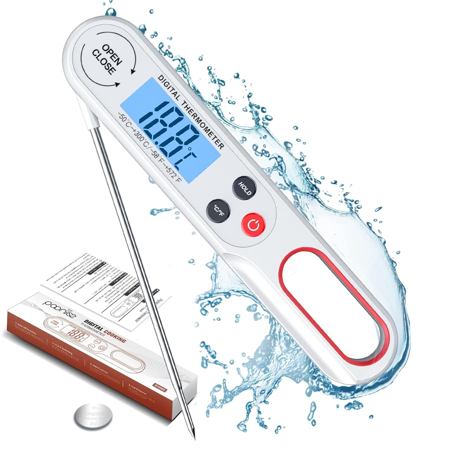 Digital Meat Thermometers for Air Fryers Cooking, Food Thermometer Instant Read...