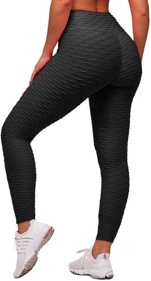 Memoryee Women's Honeycomb Waffle Leggings Ruched Butt Lift High Waisted Chic Sp...