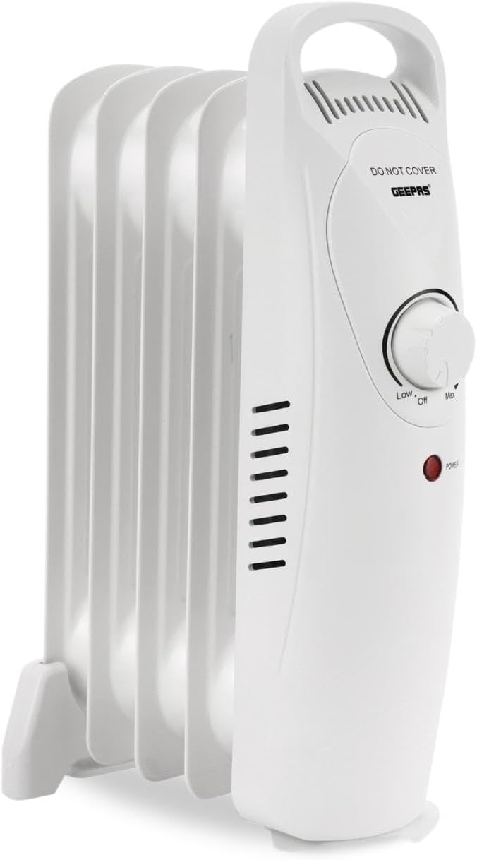 Geepas Mini Oil Filled Radiator Heater 450W | Energy Efficient Electric Heater,...