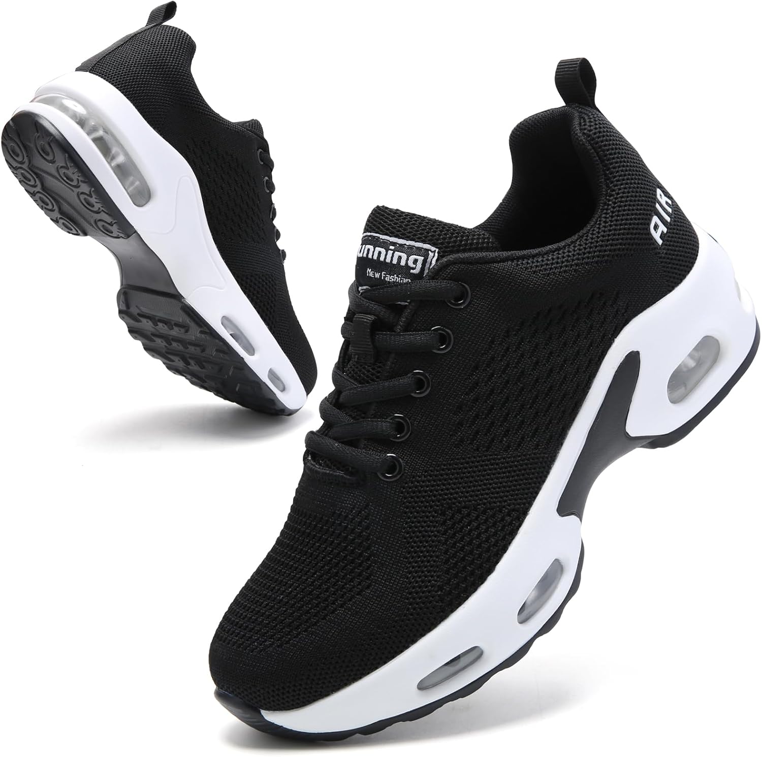 HJJ Womens Trainers Arch Support Air Cushion Mesh Sneakers 7 UK Black White