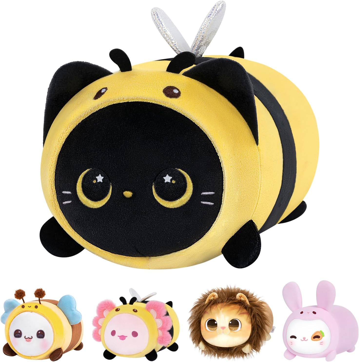 Mewaii Cute Cat Bee Plush Pillow, Special Kawaii Plushies Stuffed Toy, Innovativ...