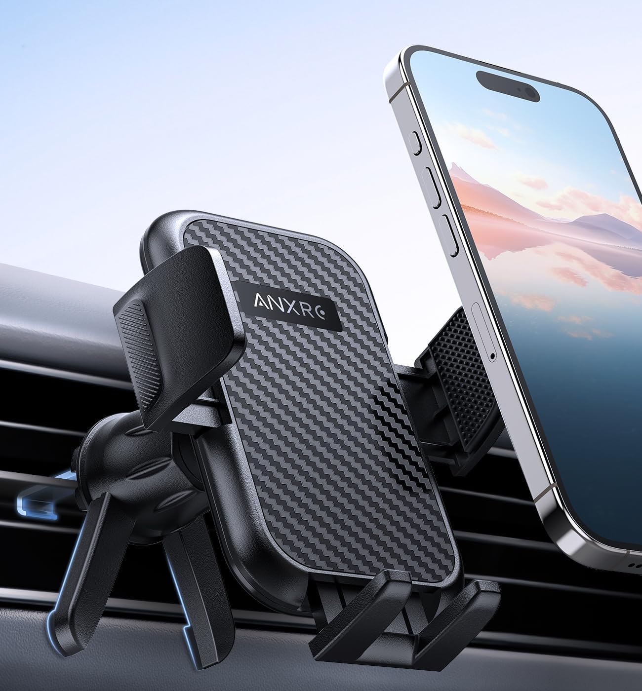 ANXRE Car Phone Holder【2024 Metal Hook & Support Legs 】 Car Phone Mount Air Ve...
