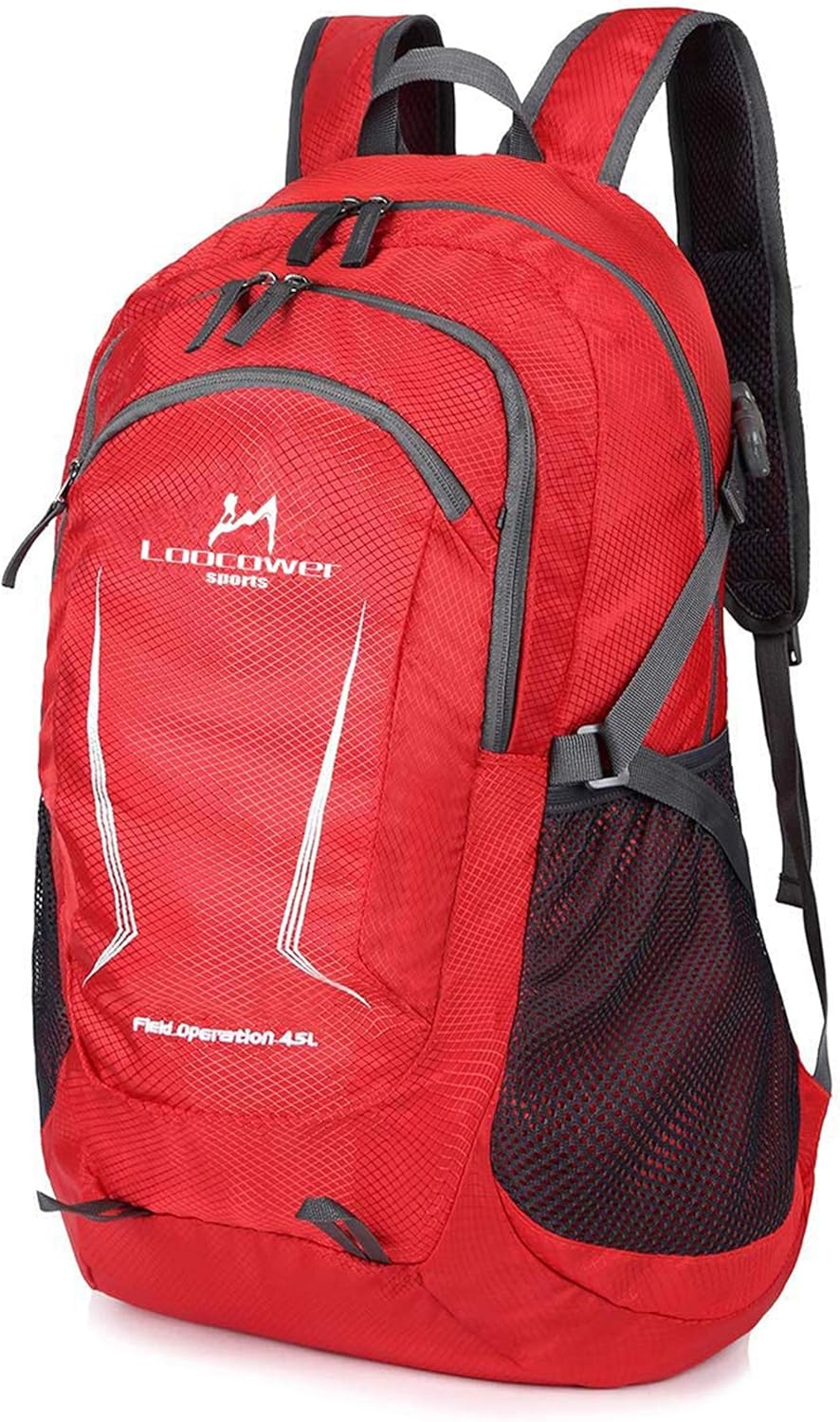 Loocower 45L Lightweight Foldable Backpack Walking Rucksack Water Resistant Hiki...