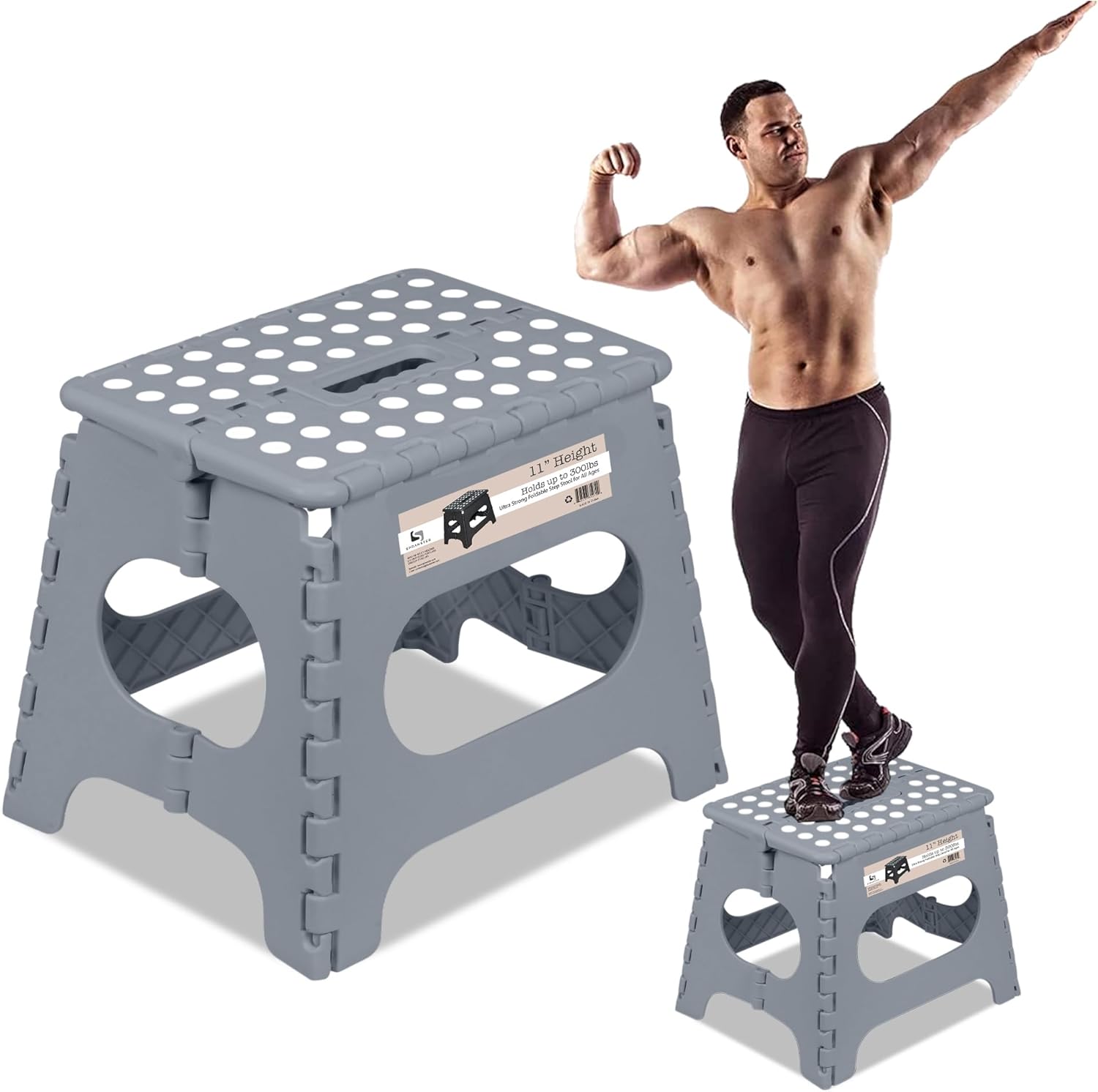 Spranster Folding Step Stool, Special Super Strong Step Stool - 11", Innovative...