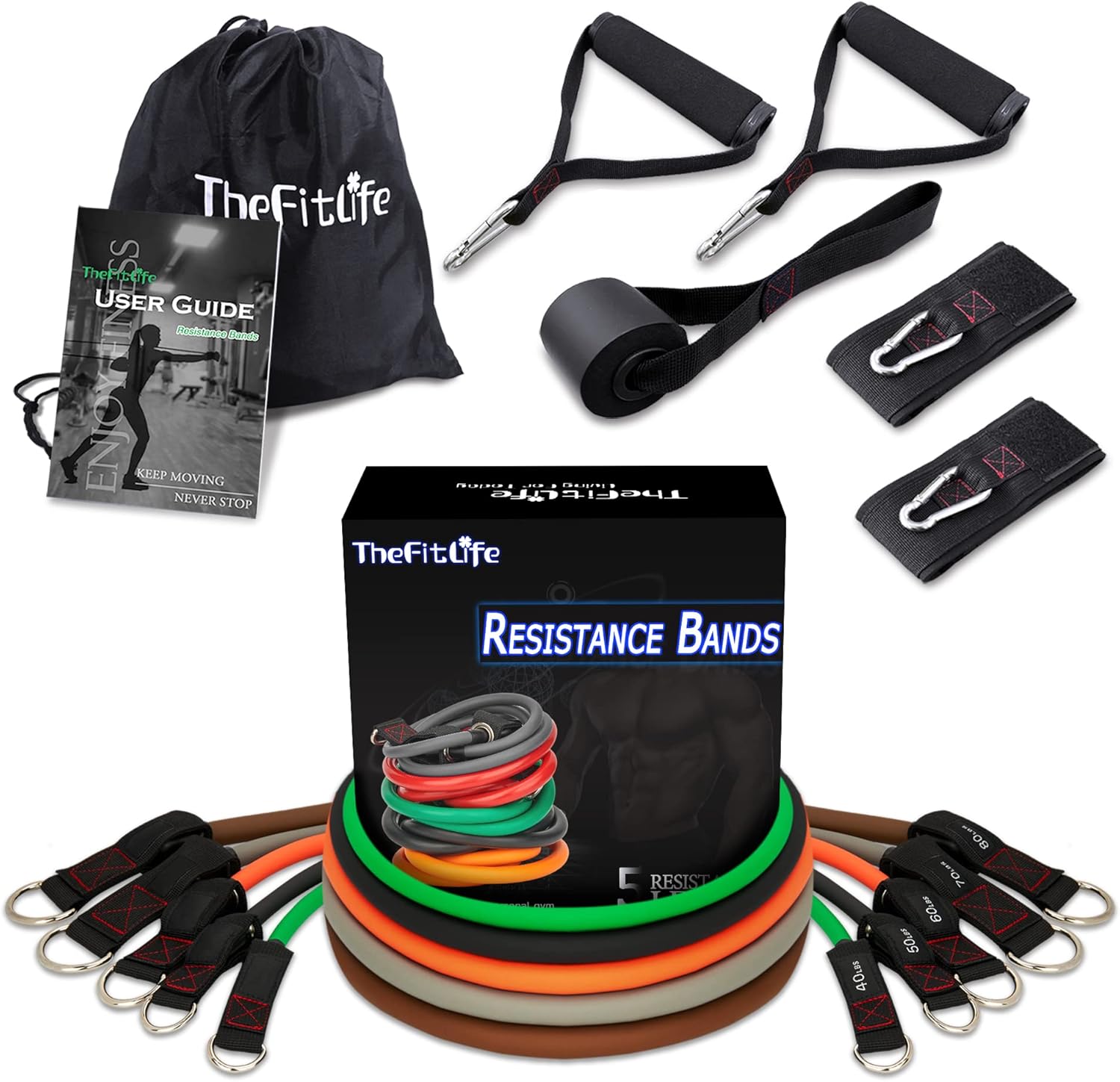 TheFitLife Exercise Resistance Bands with Handles, Special Fitness Workout Bands...