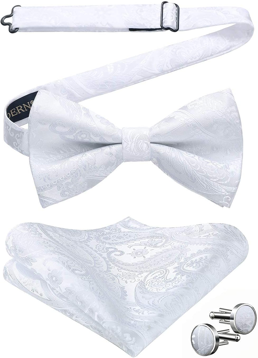 HISDERN Bow Tie, Special Pre-tied Paisley Bow Tie for Dress Shirt and Tuxedo, In...