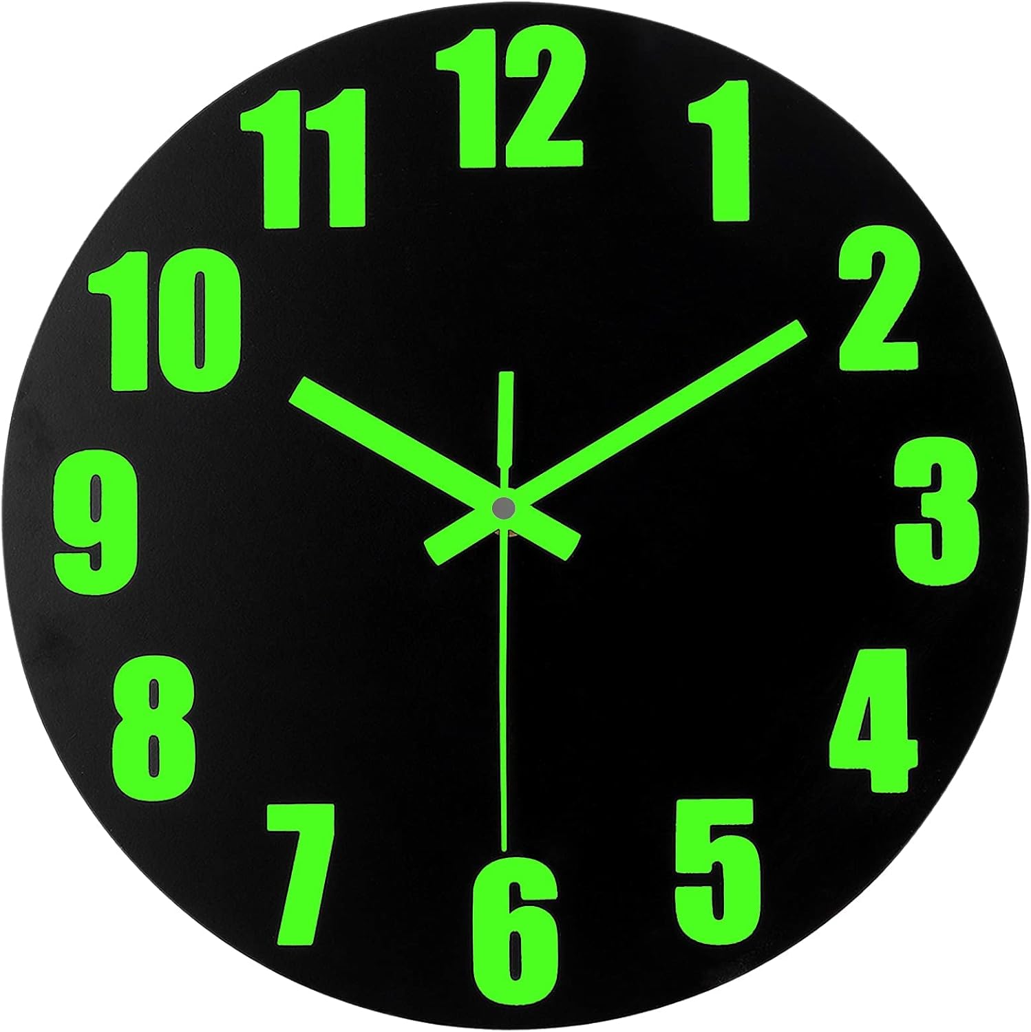DIYZON Luminous Wall Clock, 12'' Wooden Wall Clock...