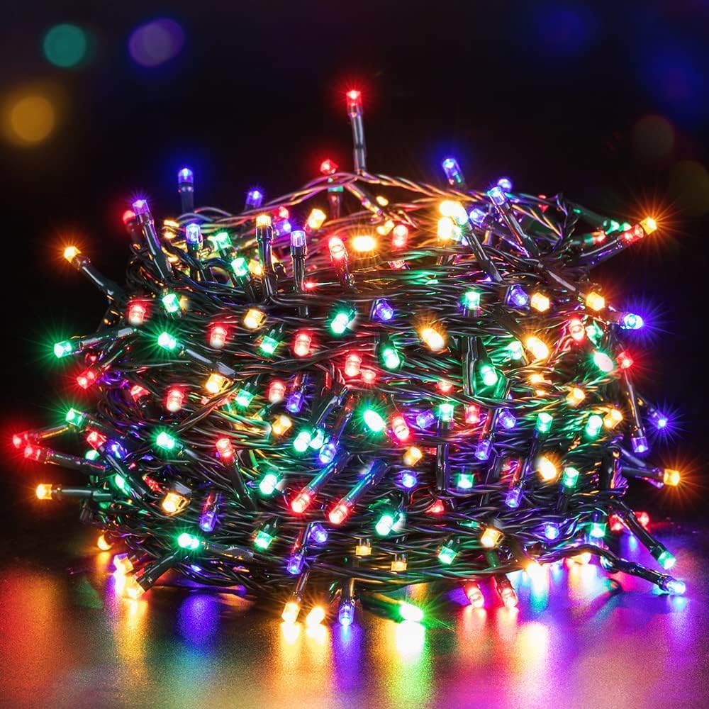 Quntis Outdoor Christmas Lights Battery Powered, 40m 300 Led Colorful Christmas...