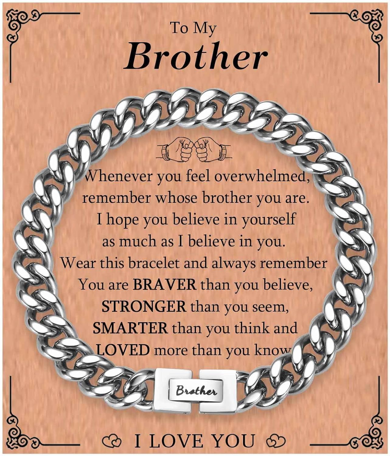 KORAS Dad Son Grandson Gifts, Cuban Chain Bracelet Gifts for Grandad Uncle Nephe...