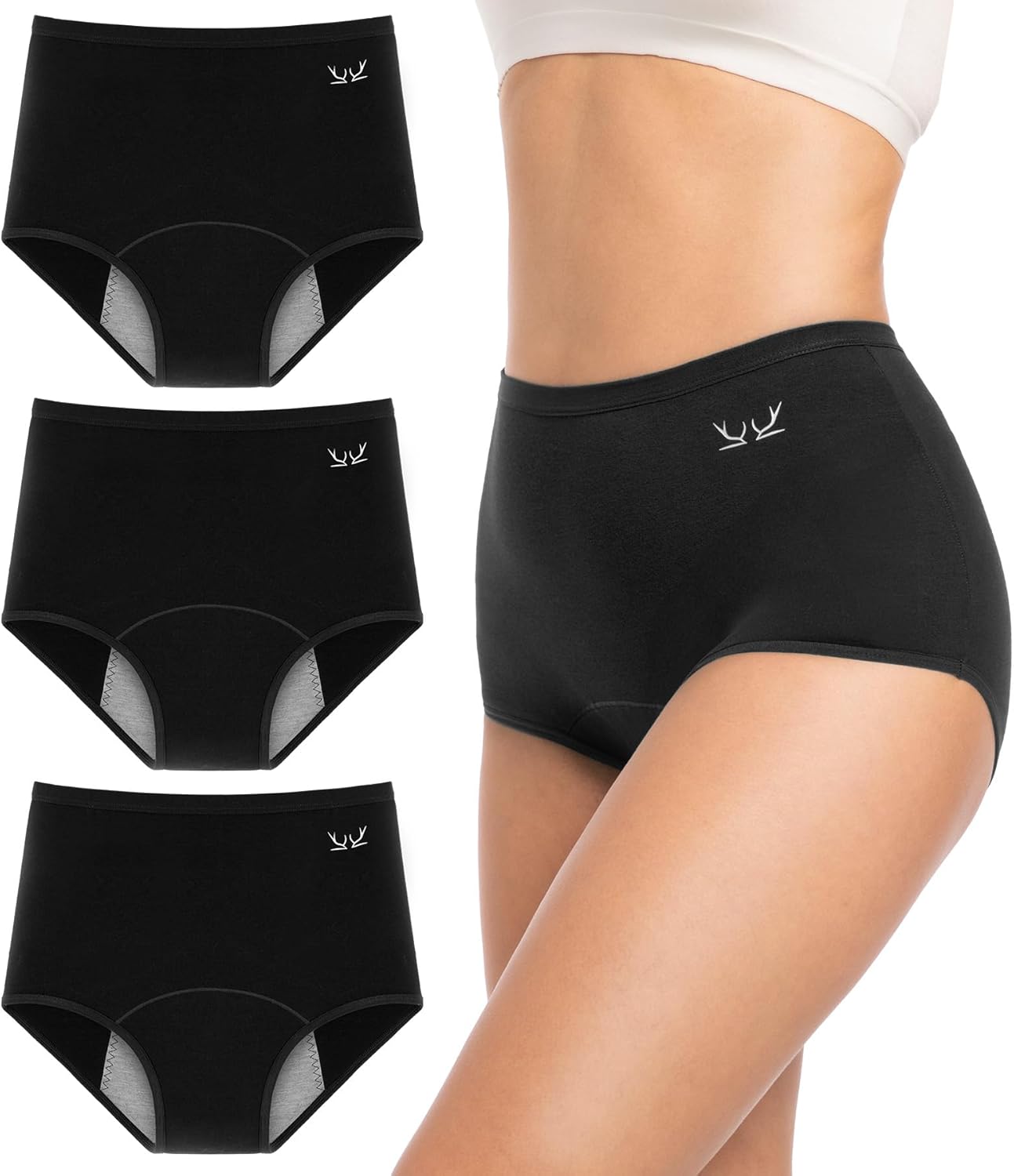 PULIOU Womens Underwear Multipack Knickers Ladies Pants Mid Rise Soft Cotton Pan...