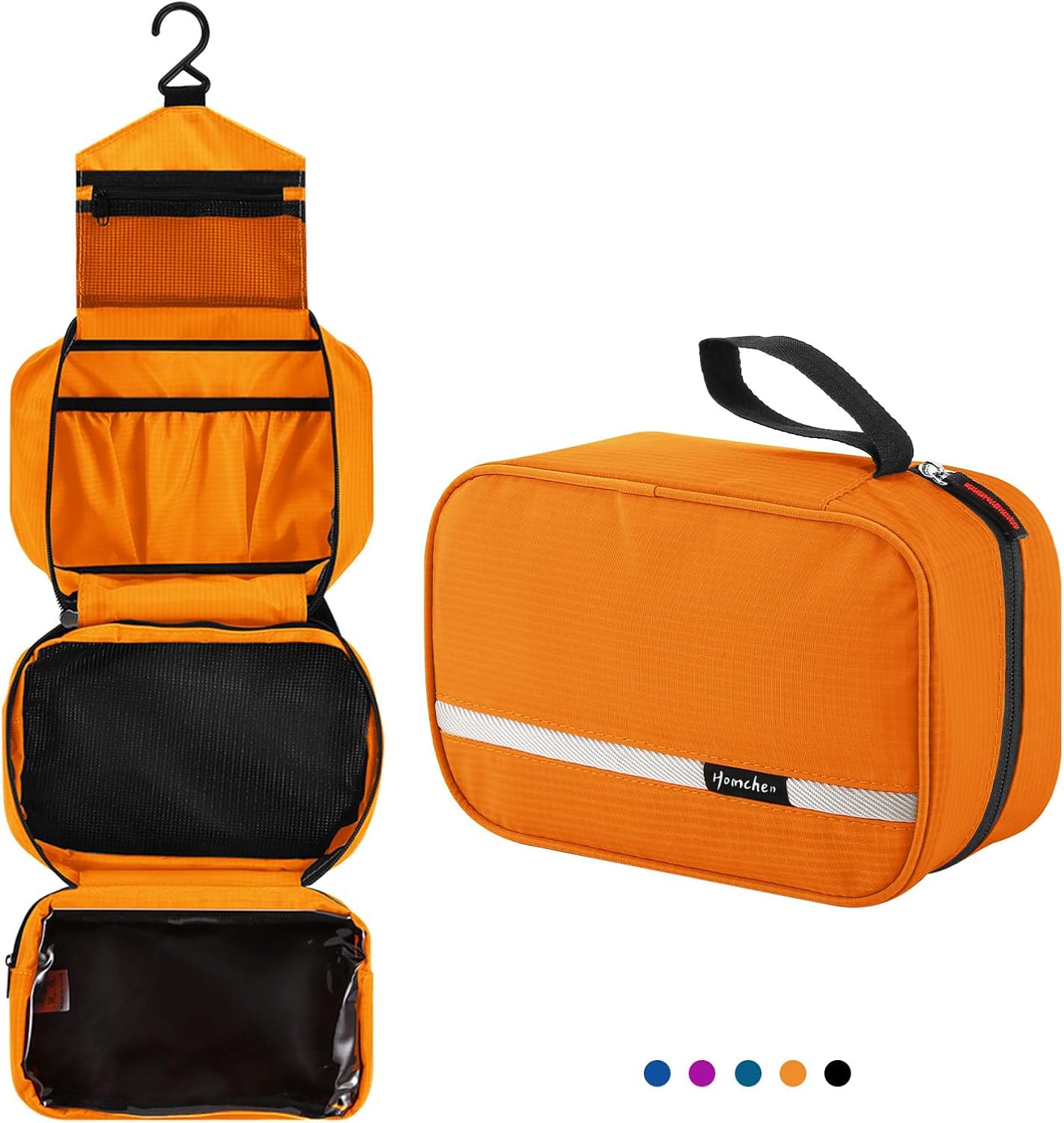 homchen Hanging Travel Toiletry Bag, Waterproof Folding Portable Cosmetic Bag, W...