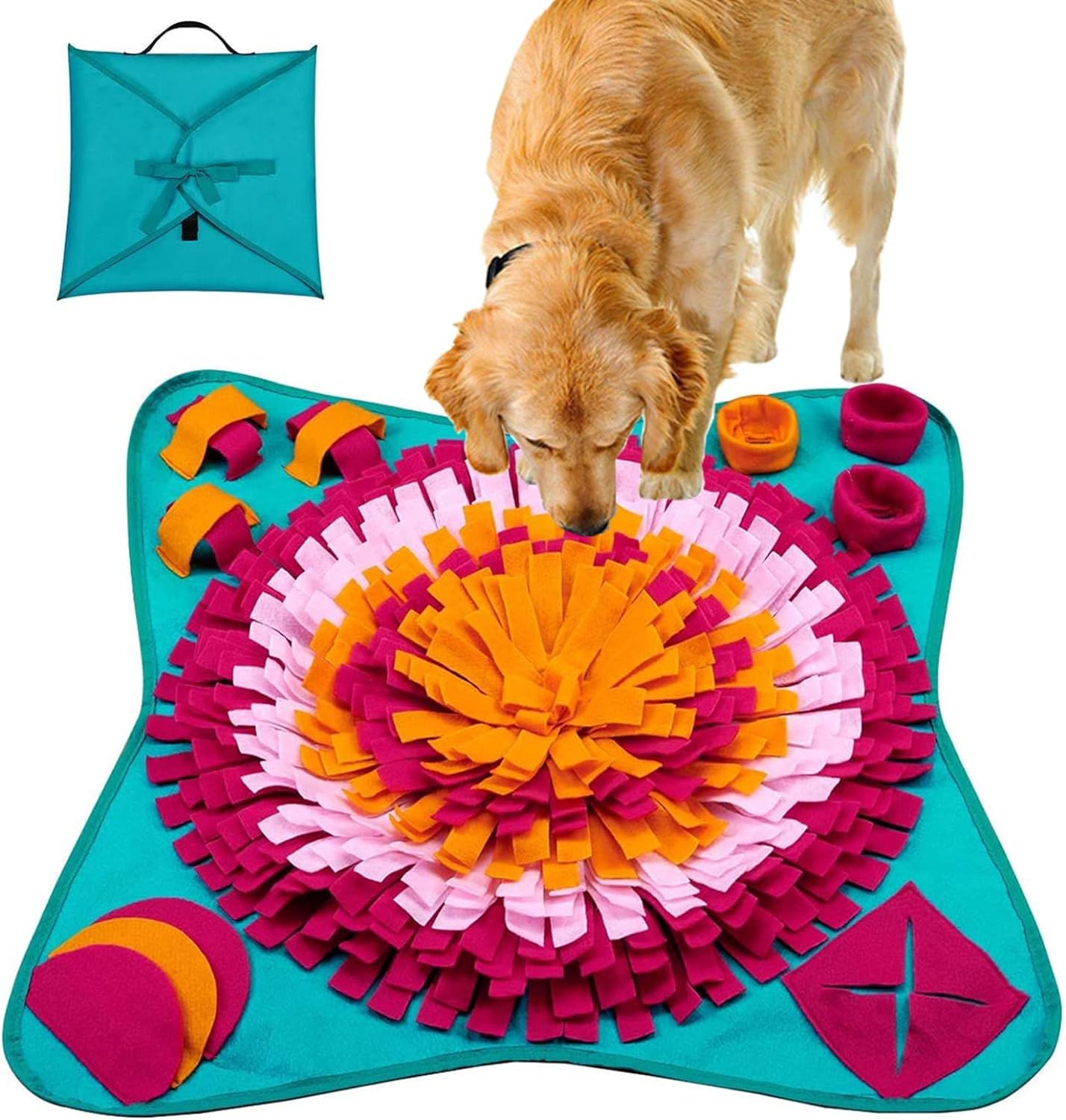 Emwel Dog Snuffle Mat - Washable Pet Feeding Nosework Treats Mat Puzzle Training...