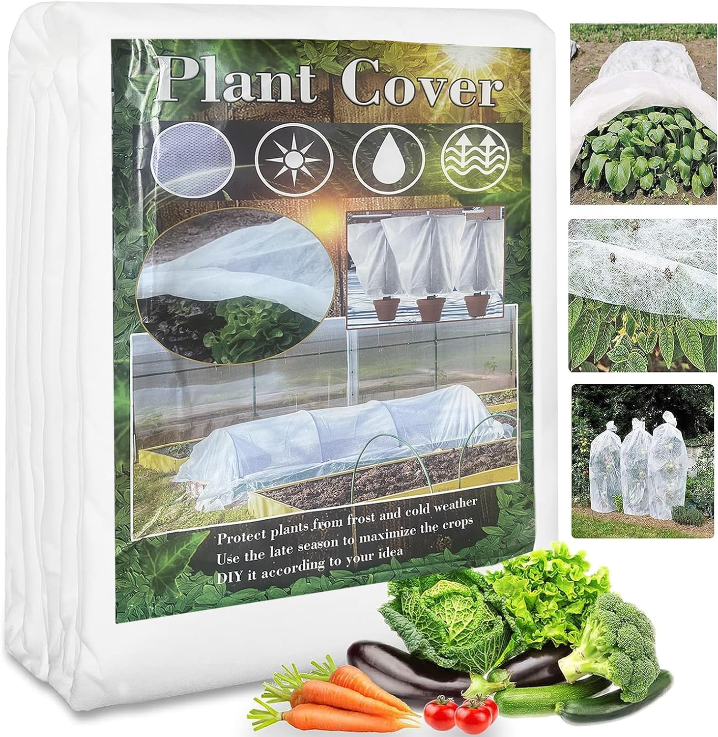 OAHAO Garden Fleece Frost Protection Plant Cover 40gsm Non-Woven Fabric Horticul...