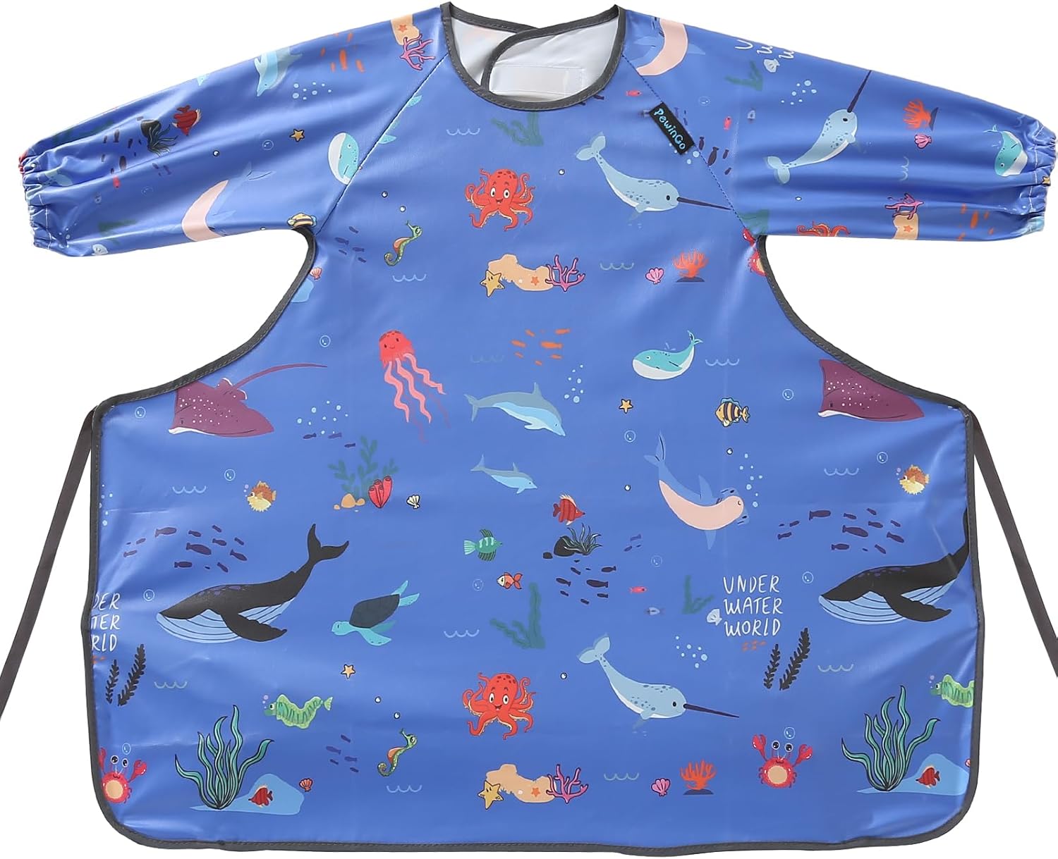 PewinGo Weaning Bib, Special Long Sleeves Bib Attaches for Fully Cover Baby High...