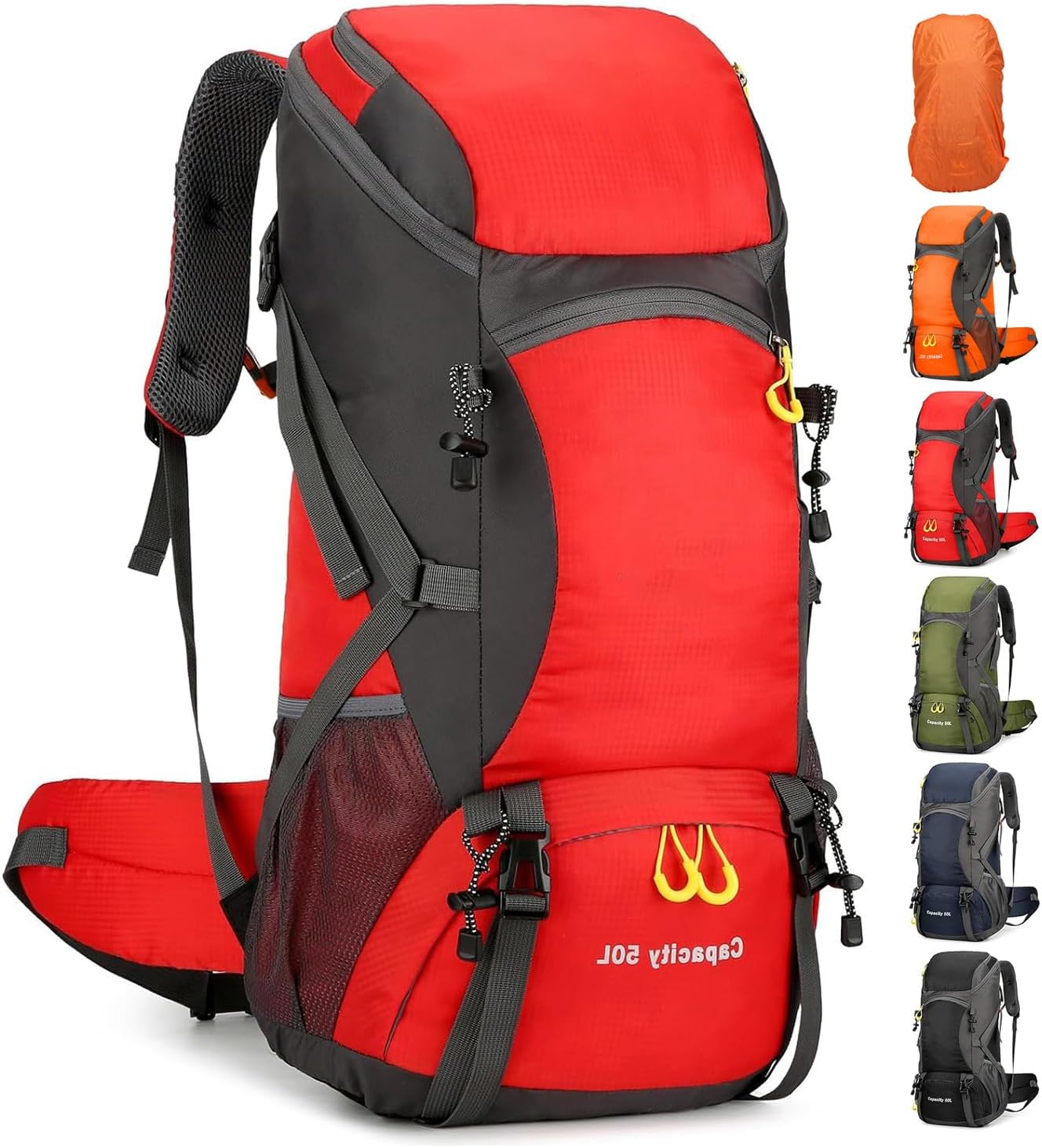 Jianyana Hiking Backpack, Special Waterproof 50L Foldable Rucksack, Innovative a...