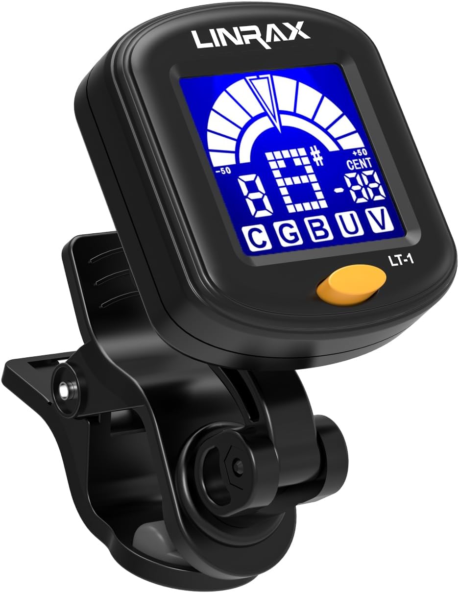 Linrax LT-1 Guitar Tuner, Clip On Tuner for Guitar Bass Ukulele Violin Viola Ban...