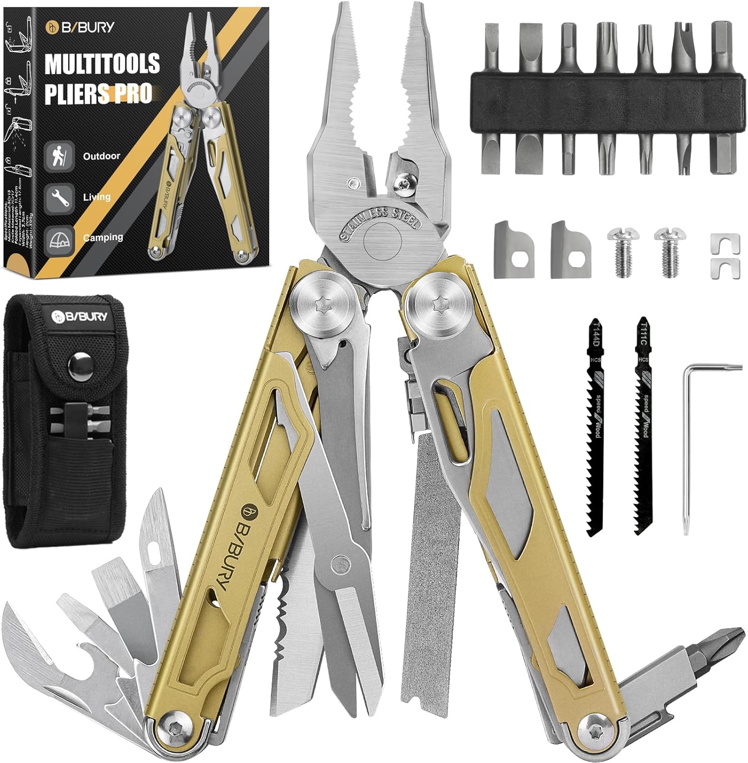 BIBURY Multitools, Special Multi Tool Foldable Pliers with Upgraded Scissors, In...