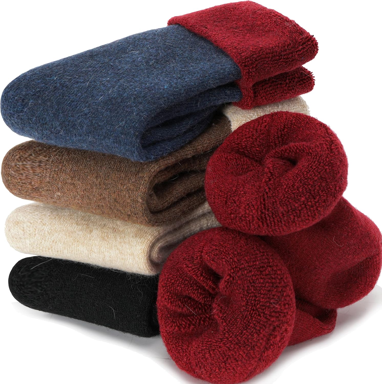 EBMORE Womens Merino Wool Thermal Warm Winter Thick Socks Cosy Crew Comfy Hiking...