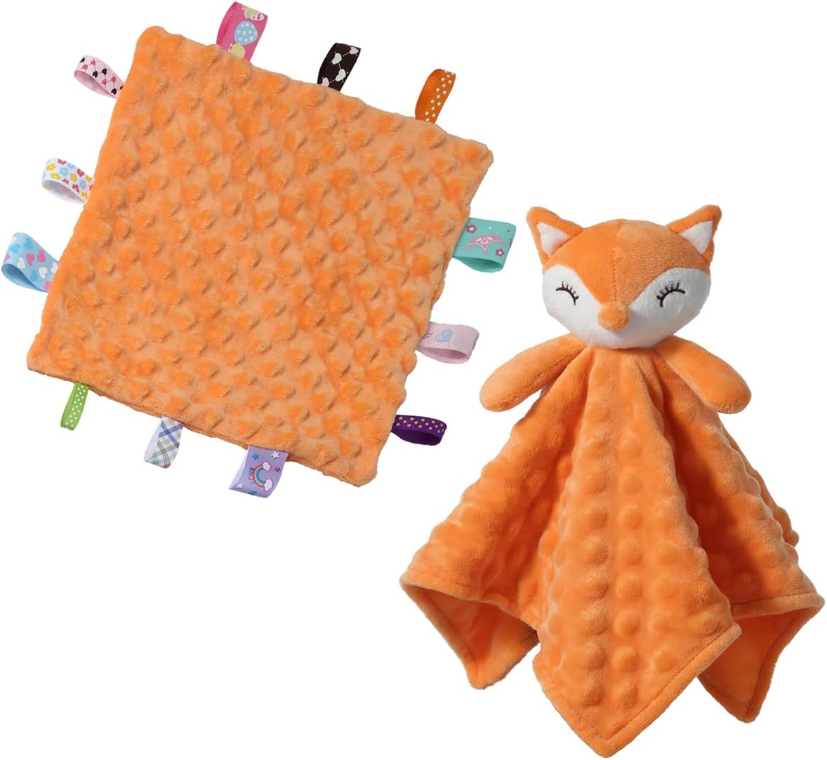 CREVENT Soft Plush Animal Face Baby Comforter, Special Security Blankets for Boy...