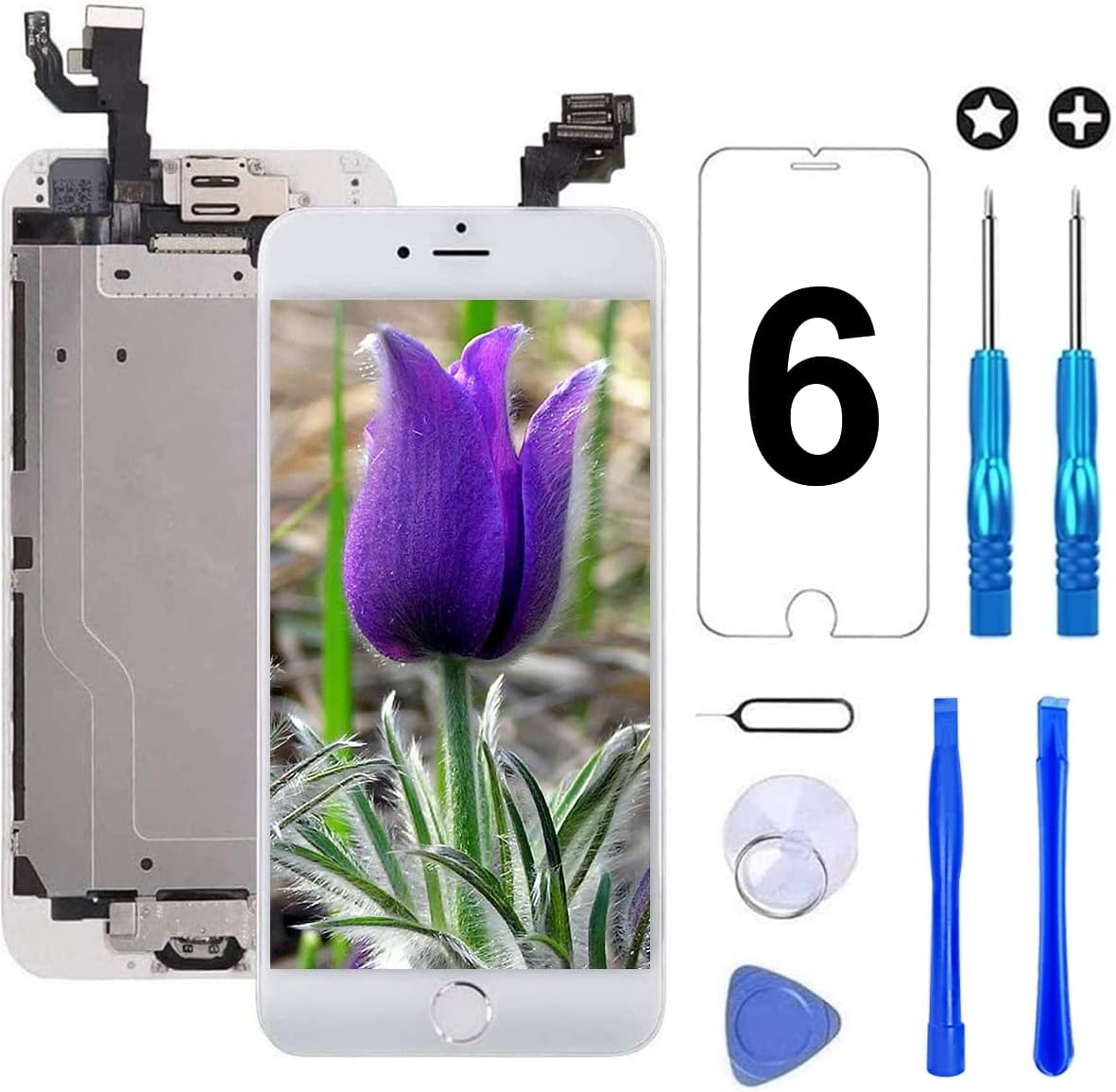 Brinonac for iPhone 6 Screen Replacement White Touch Display LCD Digitizer Full...