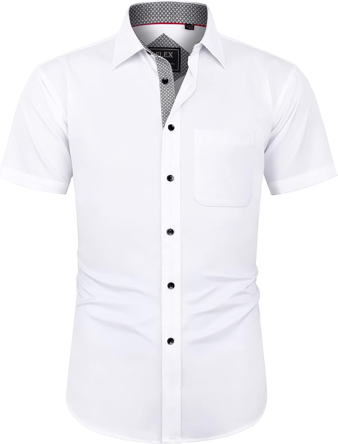 J.VER Men's Shirt, Special Short Sleeve Dress Shirt, Stretch Iron Free Regular F...