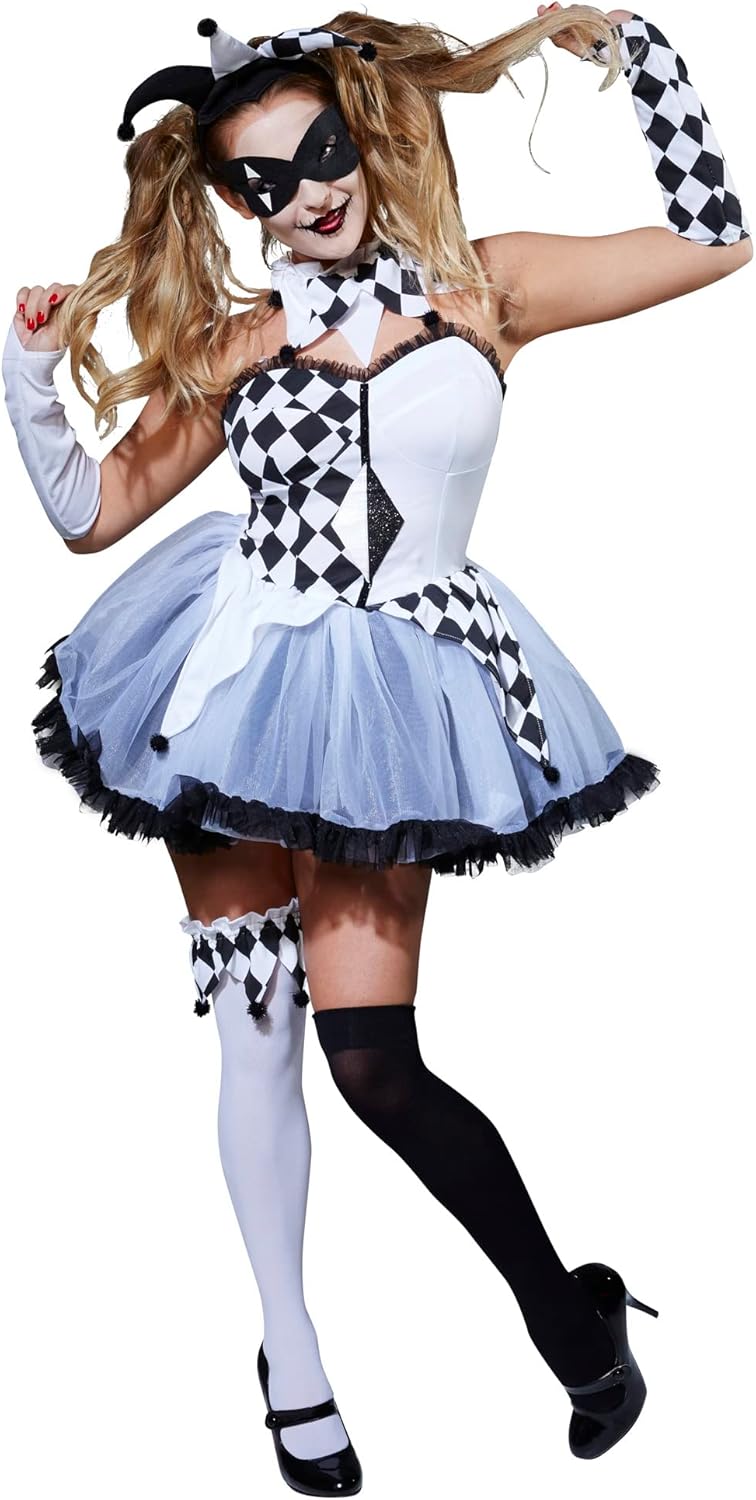 Rubie's Official Jesterella Halloween Circus Costume, Women's Fancy Dress 12-14