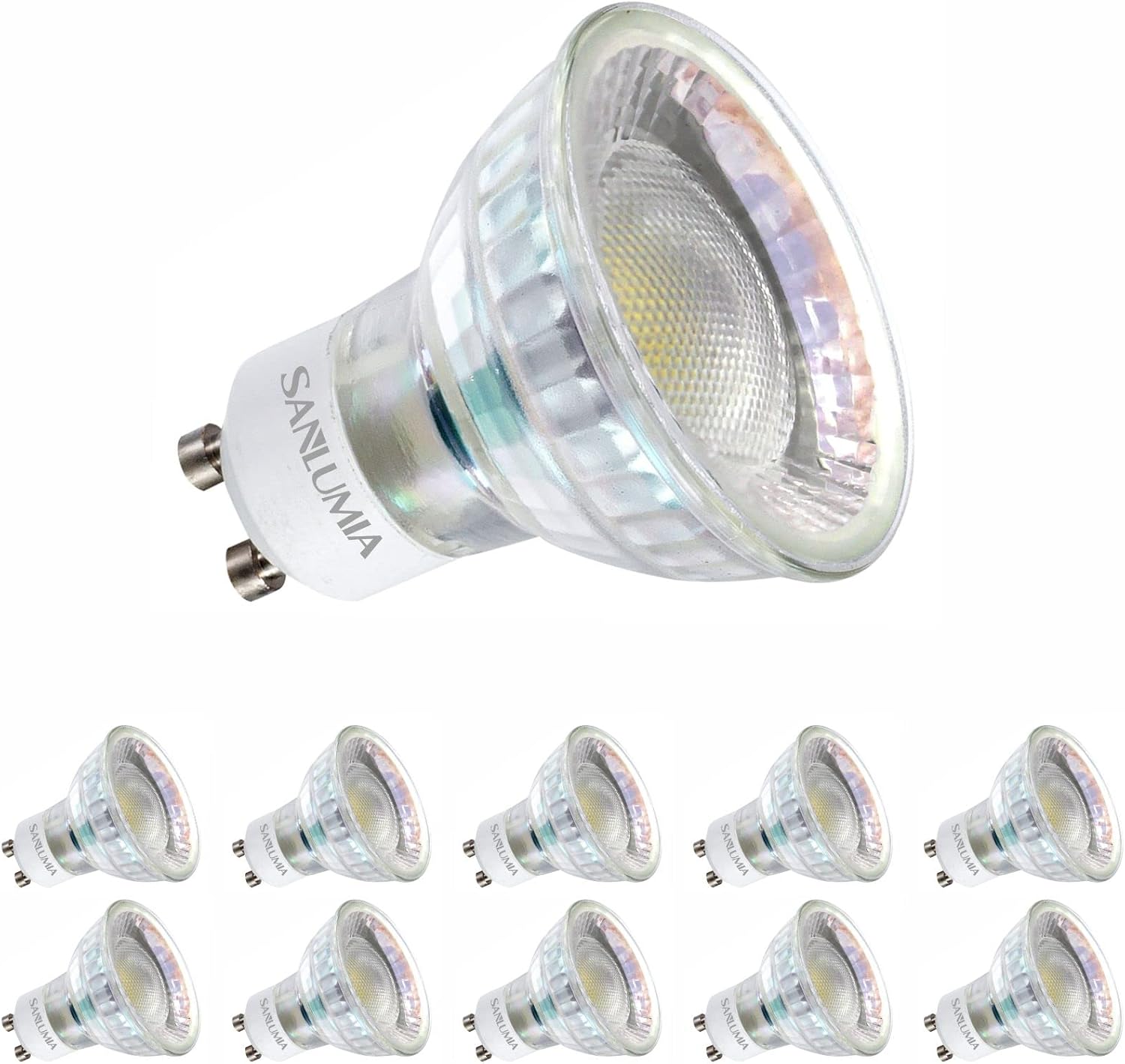 sanlumia 10 X 6W Gu10 Super Bright 100 Degree Wide Beam Angle LED Spotlight Bulb...
