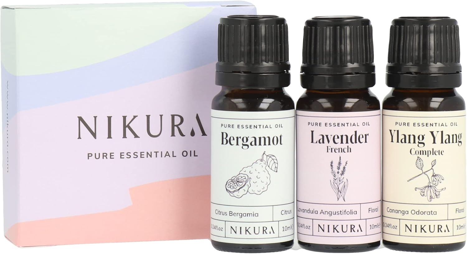 Nikura Favourites Essential Oils Set - 3 x 10ml | Essential Oils for Diffusers f...