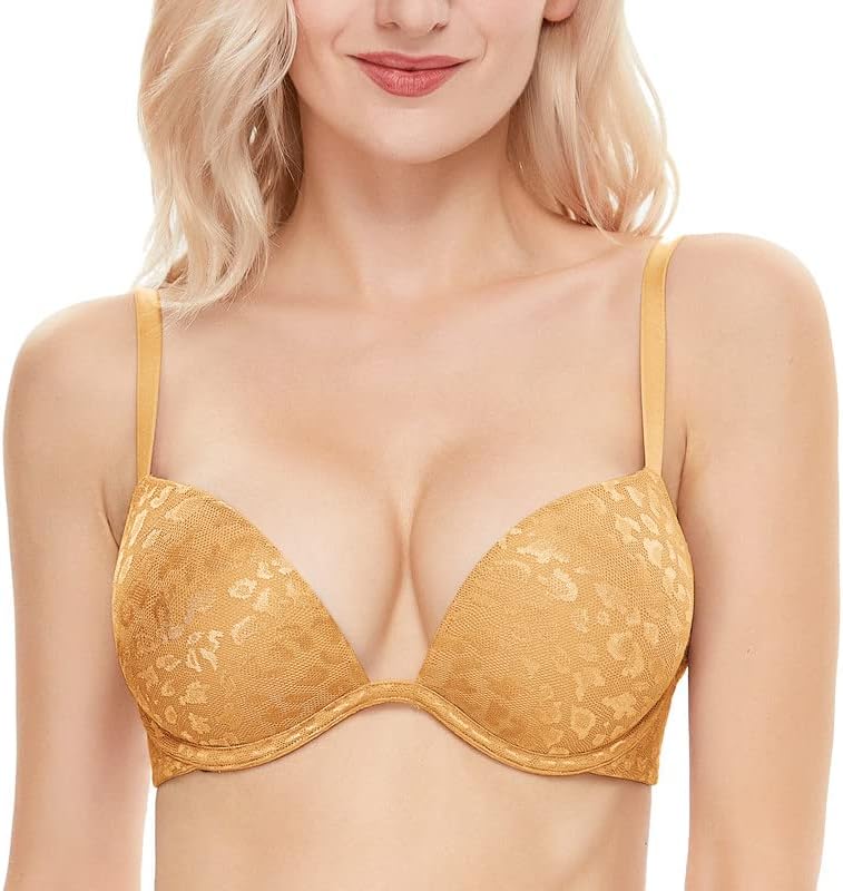 WingsLove Push Up Bra, Special Sexy Deep V Plunge Bra, Innovative Underwire T-Sh...