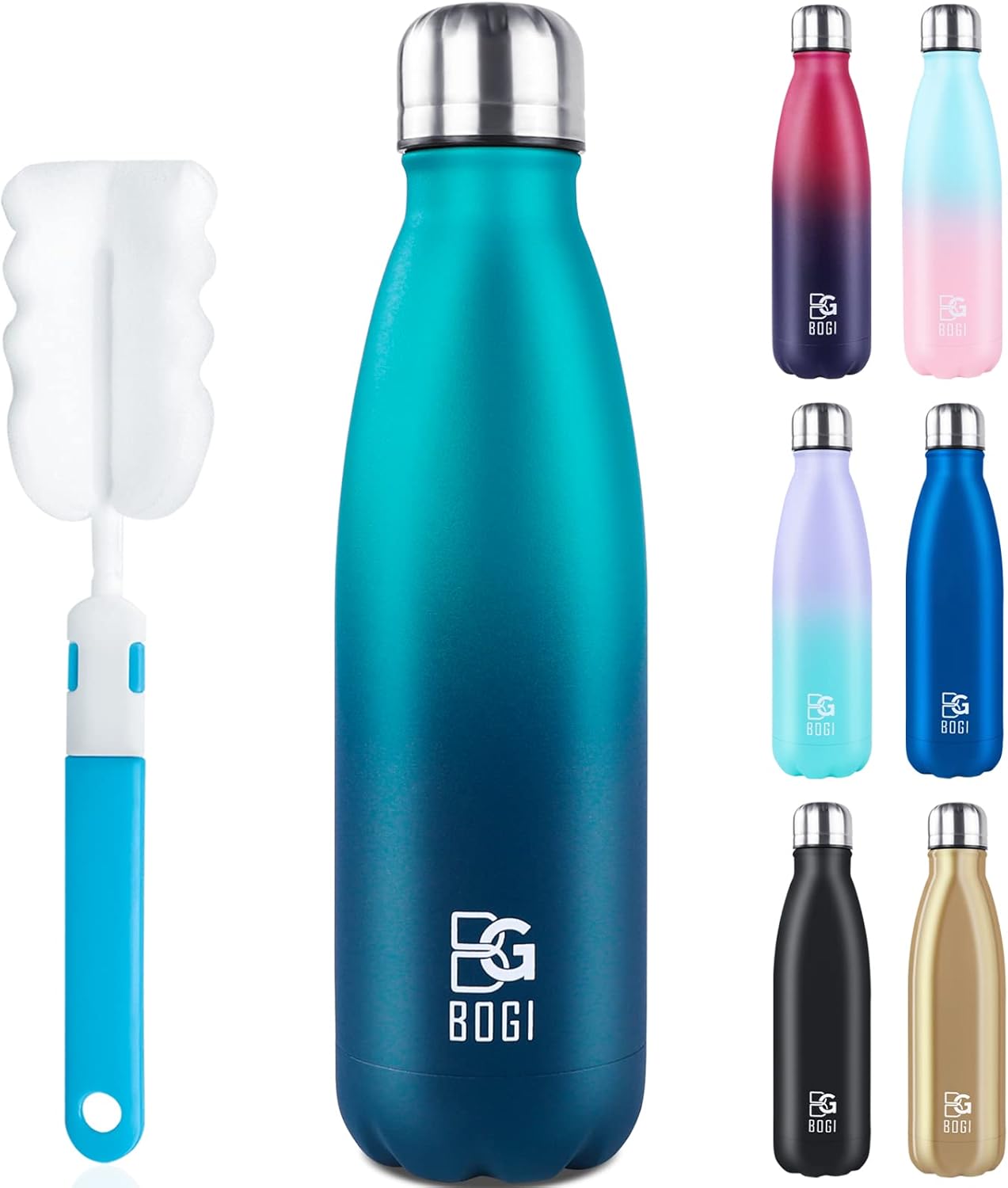 BOGI Insulated Water Bottles, Special Metal Water Bottle, Leakproof Stainless St...