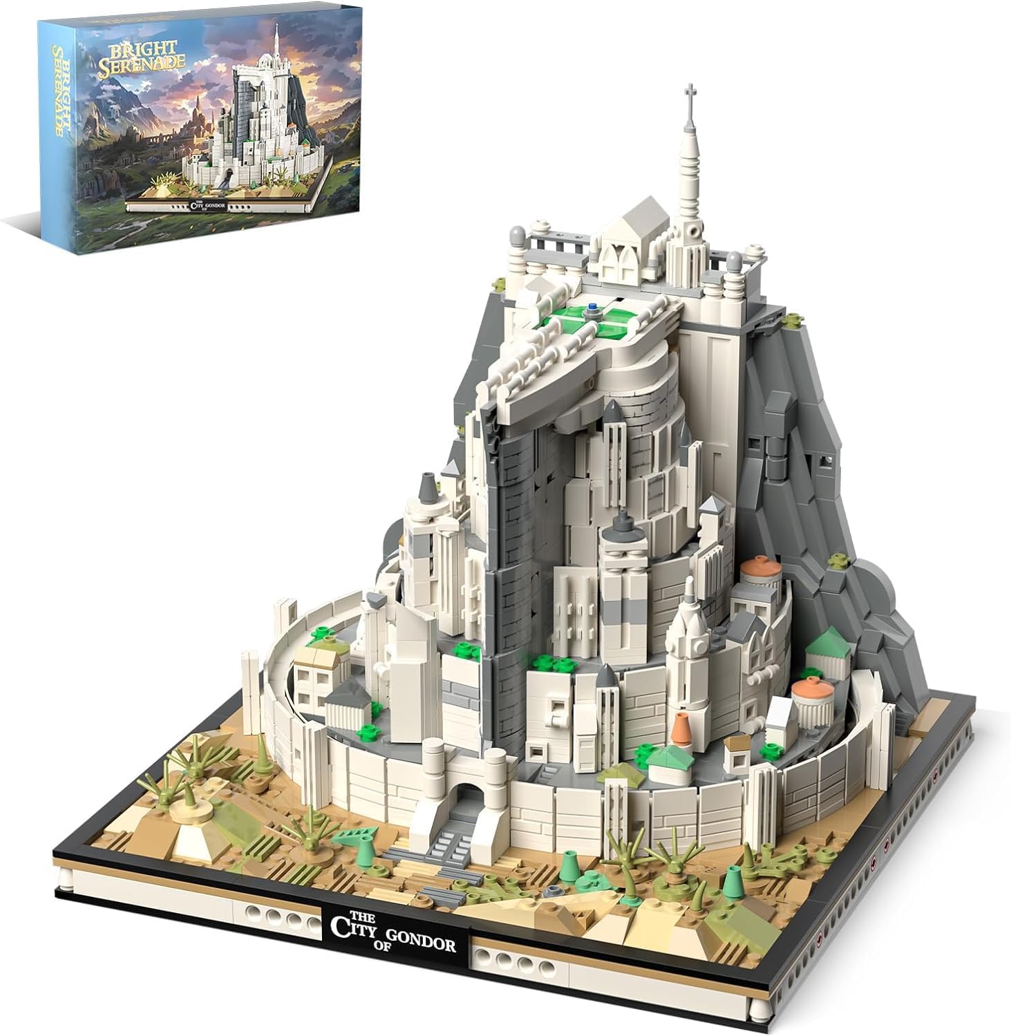 QLT Ideas Architecture Mini Building Minas Castle Tirith Set with Light, Not Com...