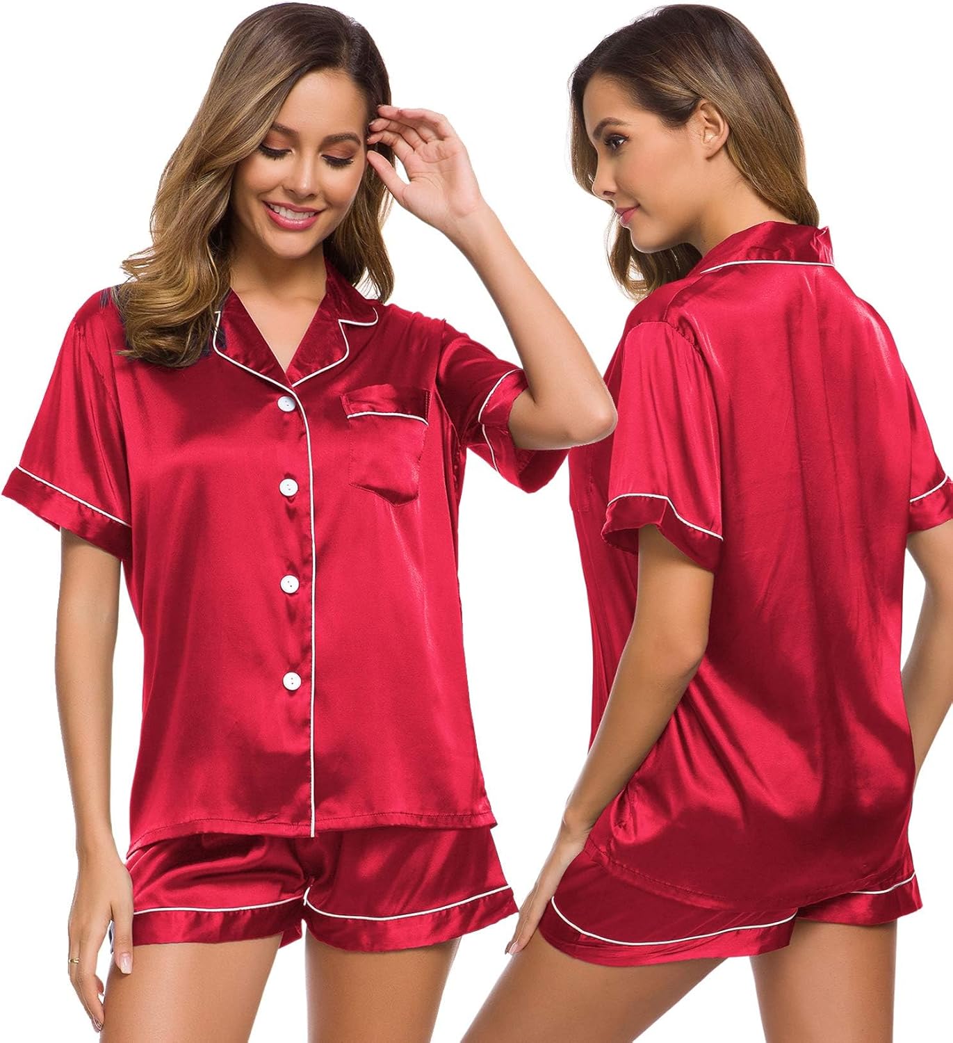 SWOMOG Pyjamas for Women, Special Silk Satin Pyjama, Innovative Bride Pjs Set, H...