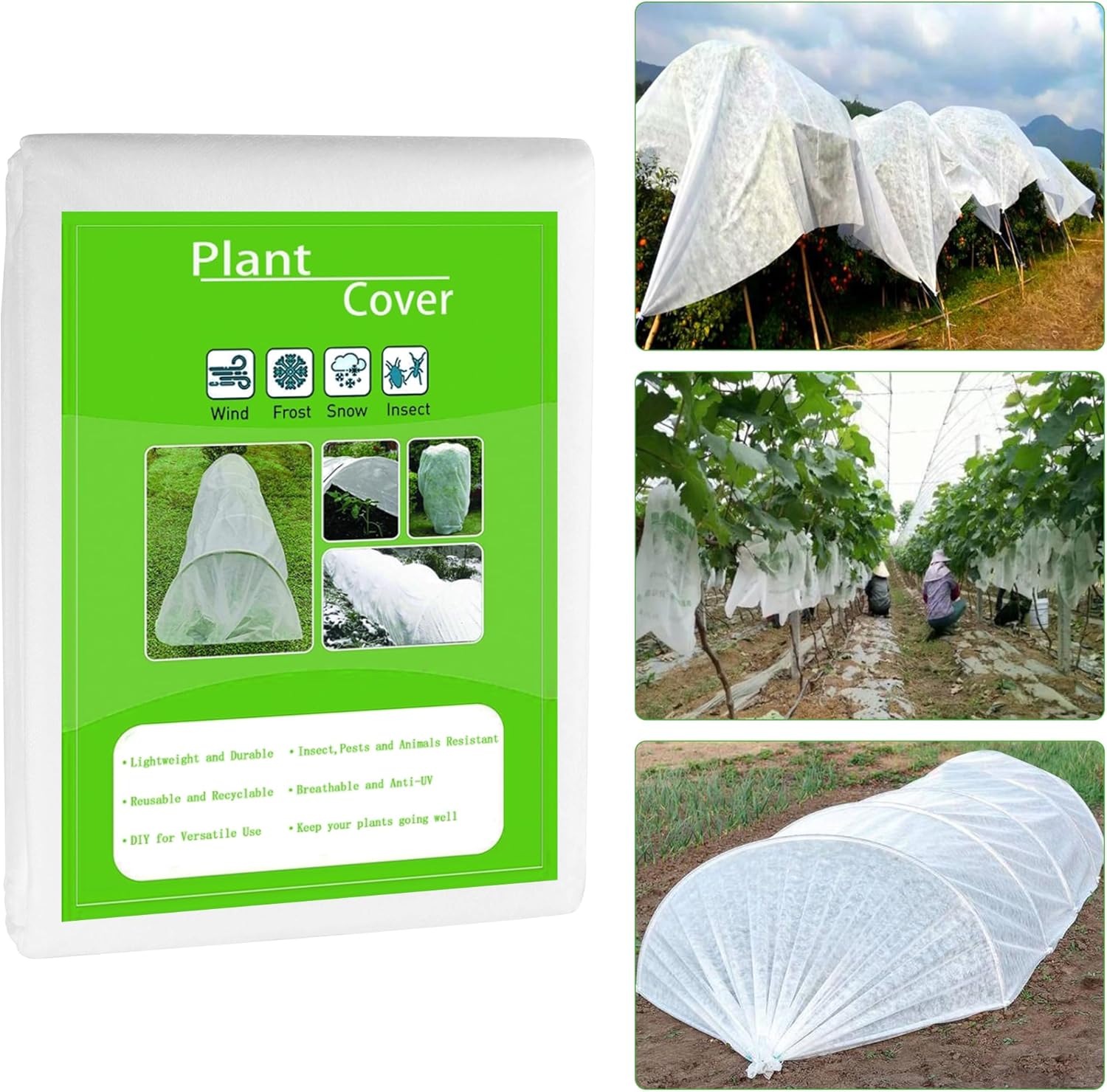 LEUOSO Garden Plant Fleece Frost Protection 2M x 5M, 30gsm Horticultural Fleece...