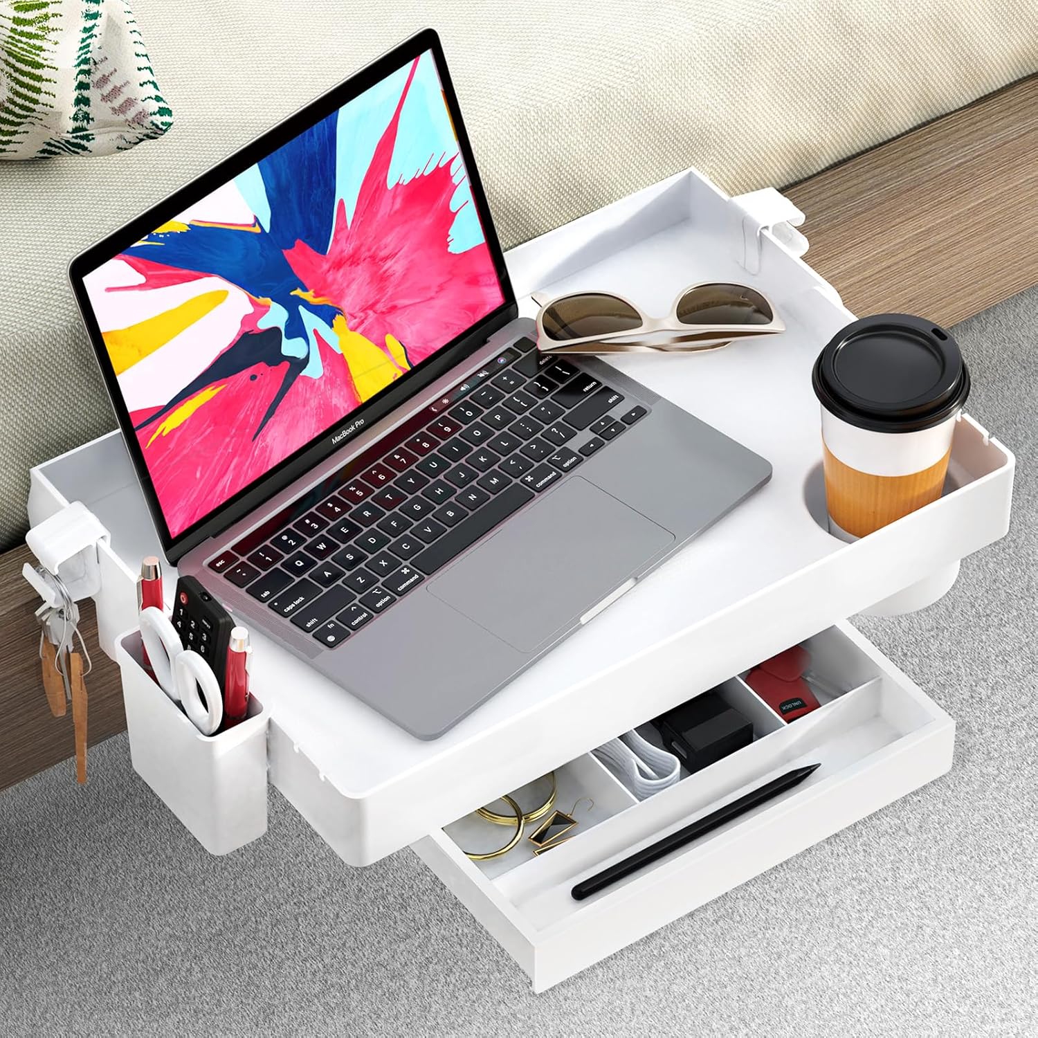 SOLEJAZZ Bedside Shelf for Bed, Foldable Bunk Bed Shelf for Top Bunk Clip On Nig...