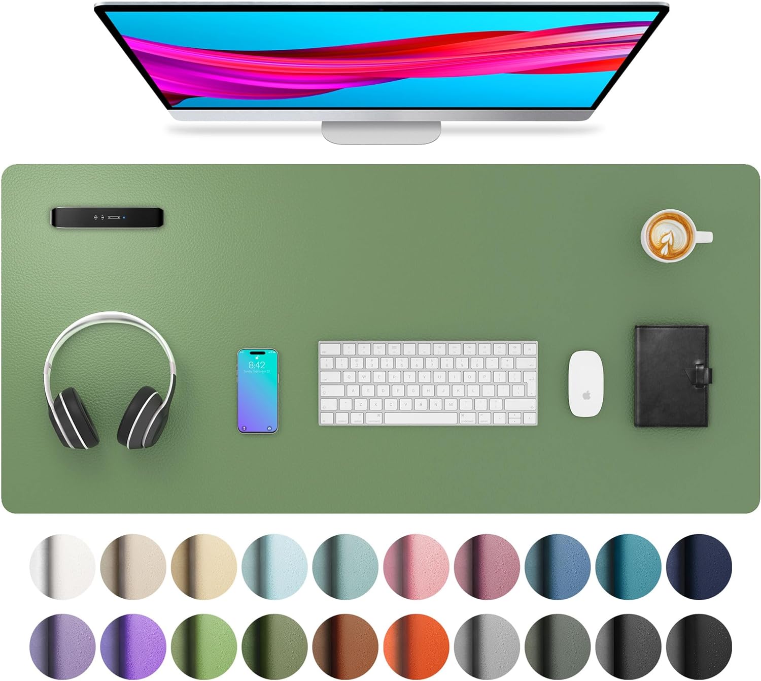 Premium Aothia Leather Desk Mat, High-Quality Large Mouse Mat, Non-Slip Desk Pro...