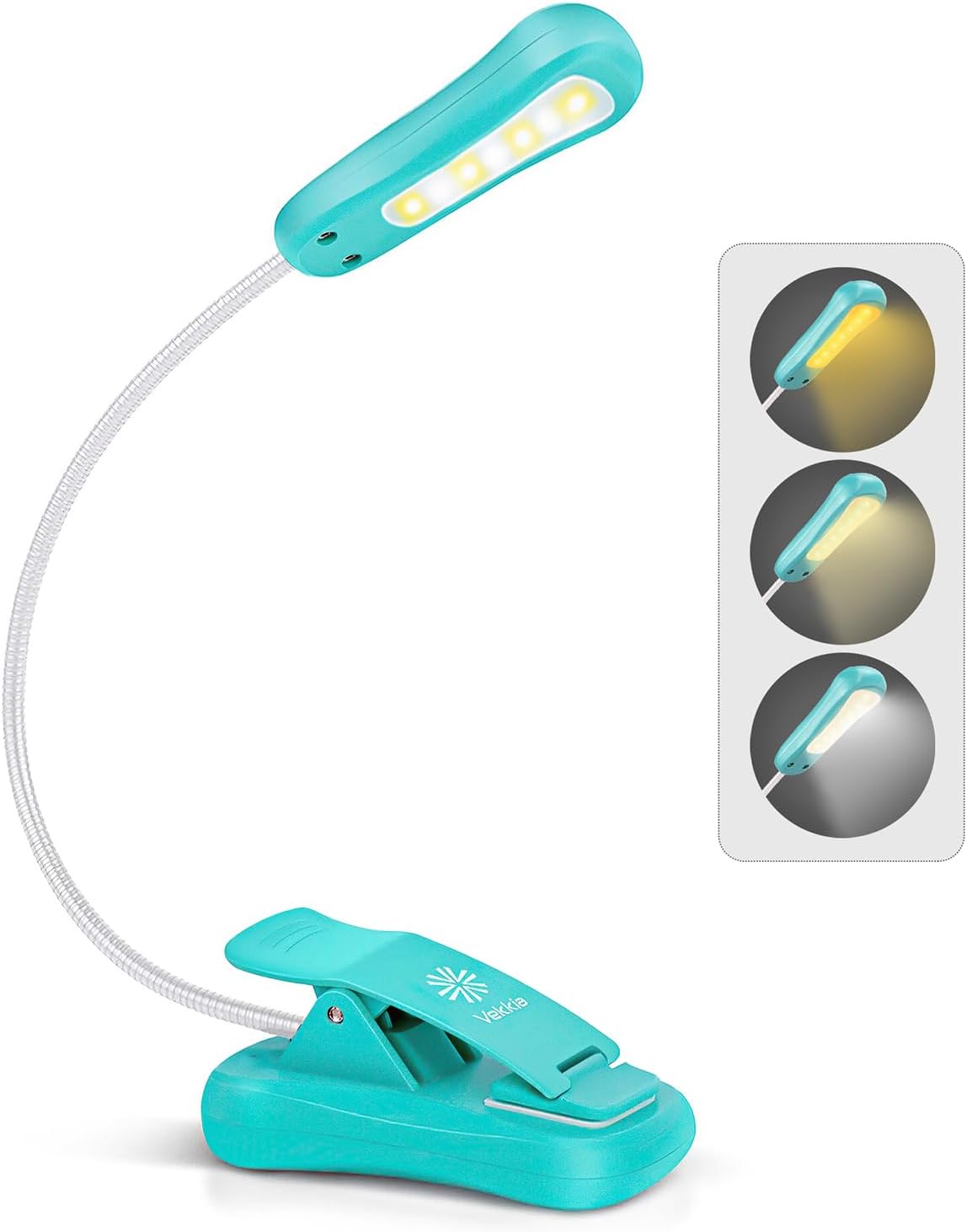 Vekkia Rechargeable Book Light for Reading in Bed, 3 Color x 3 Brightness, Light...
