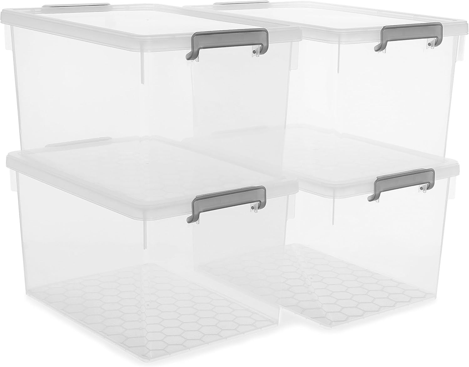 Citylife 48 Qt. Plastic Storage Bins with Lids Large Stackable Storage Container...