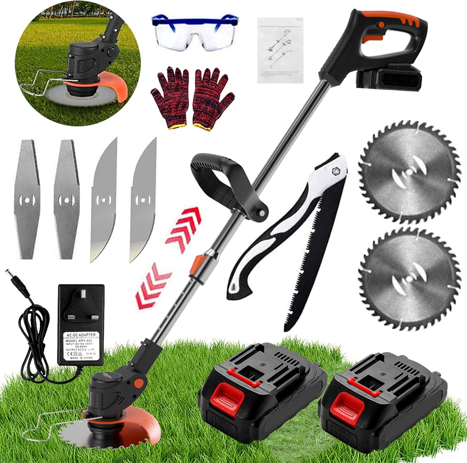 Strimmer, Garden Strimmer Cordless, Grass Strimmer, Electric Strimmer, Battery S...
