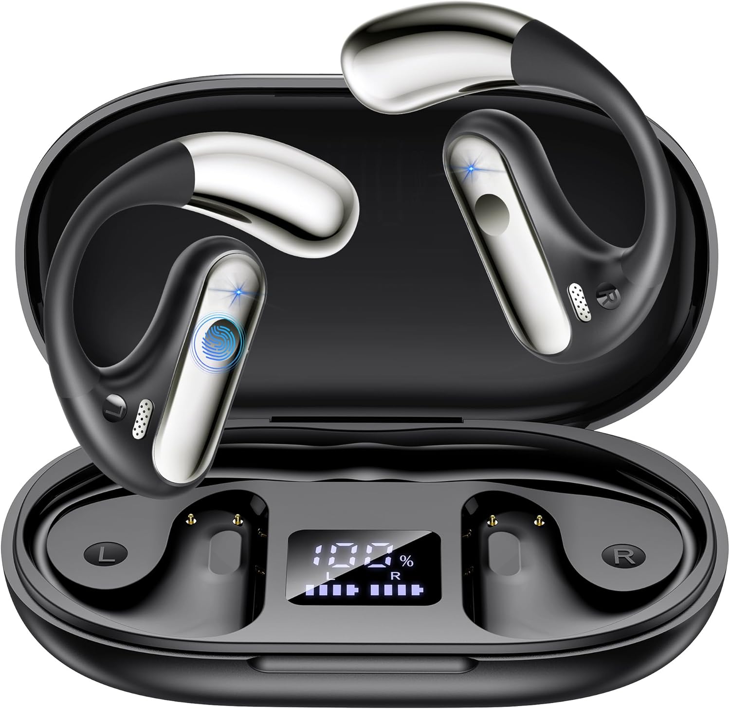 Open Ear Bluetooth 5.4 Earbuds, 2024 Wireless Headphones Sport Over Earphones Bu...
